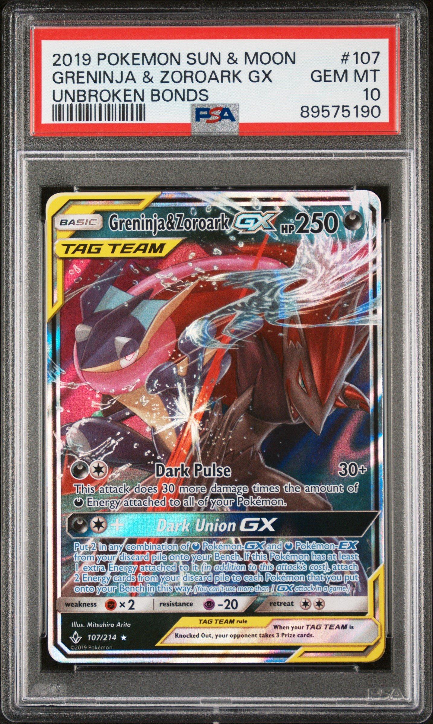 zoroark gx pokemon card PSA 8 NEAR MINT JAPANESE 2018 231/150 ULTRA SHINY GX SM8b [Colorless][Colorless] Riotous Beating 20 This attack does 20 damage for each of your Pokemon in play Greninja & Zoroark-GX - CardWorld