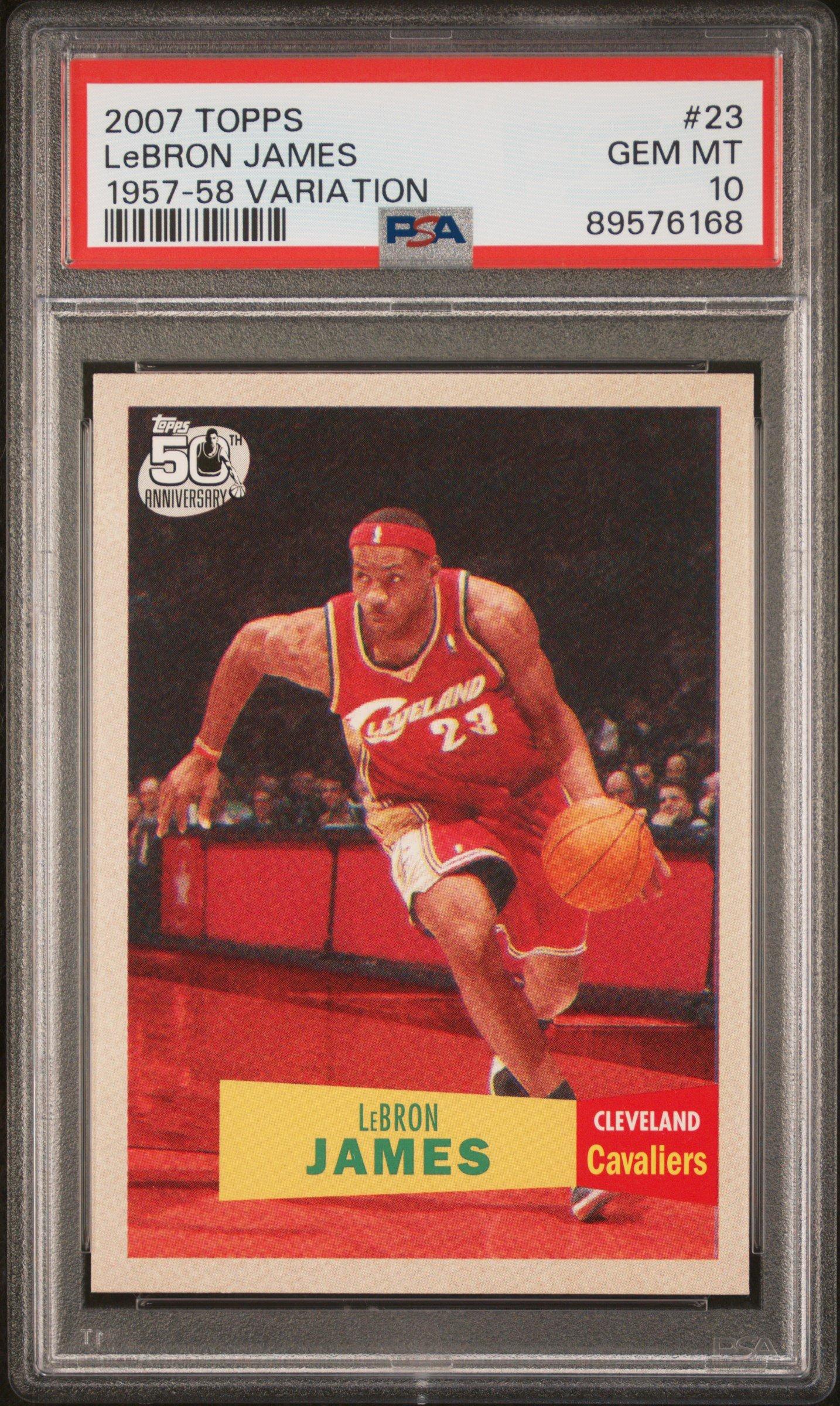 2007 Topps 23 Lebron James 1957-58 Variation PSA 10 Graded Card