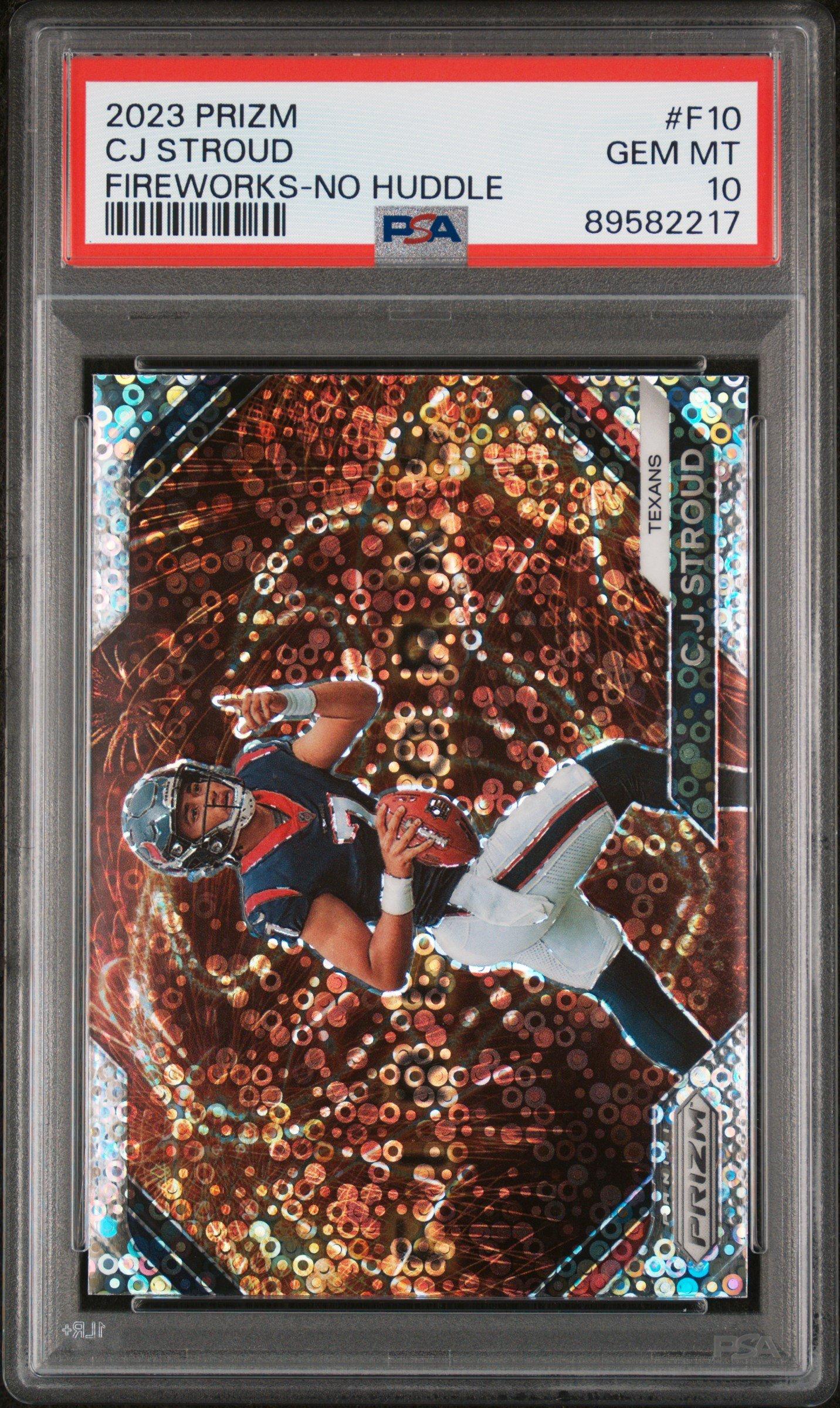 2023 Panini Prizm Fireworks F10 Cj Stroud No Huddle PSA 10 Graded