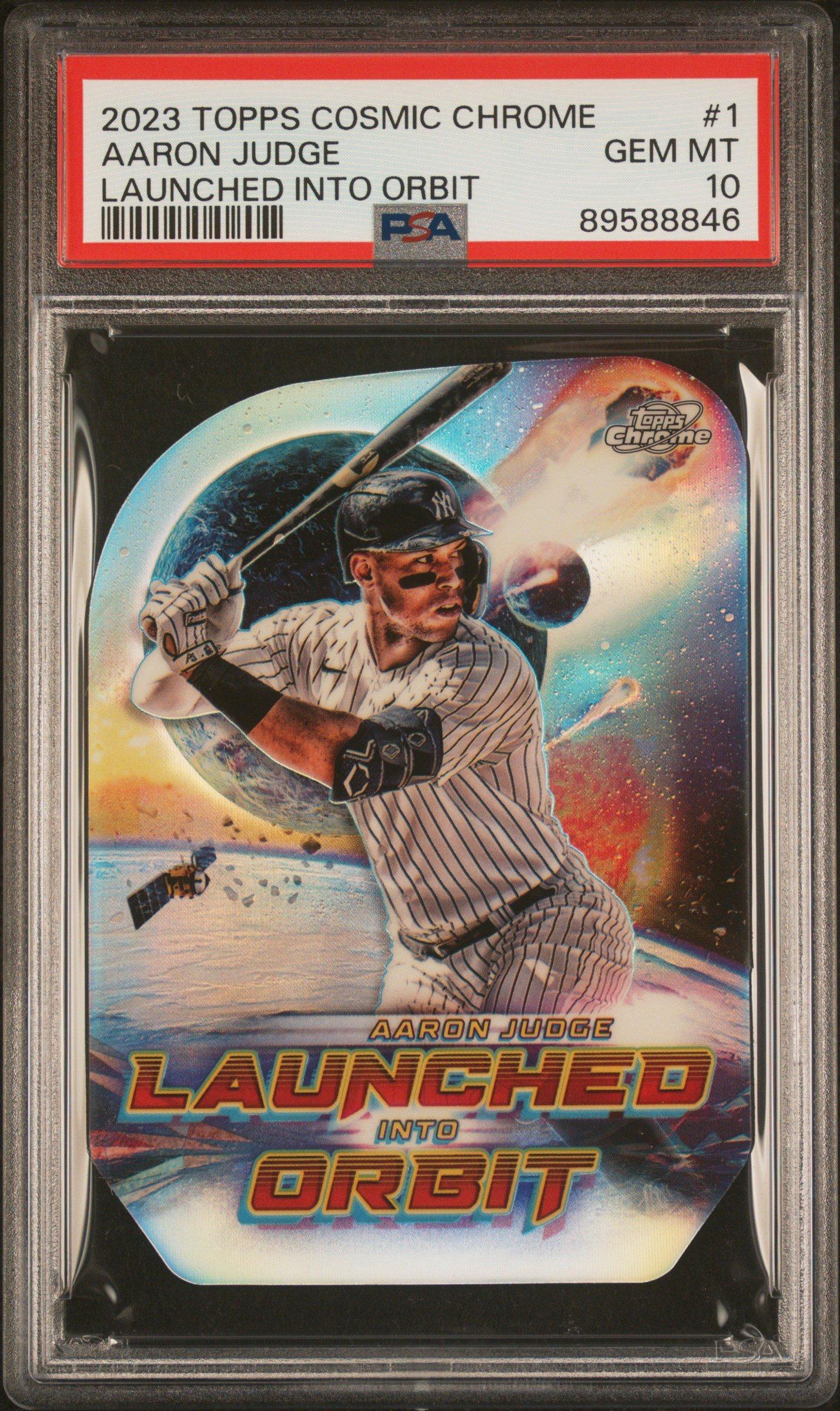 2023 Topps Cosmic Chrome Launched Into Orbit 1 Aaron Judge PSA 10