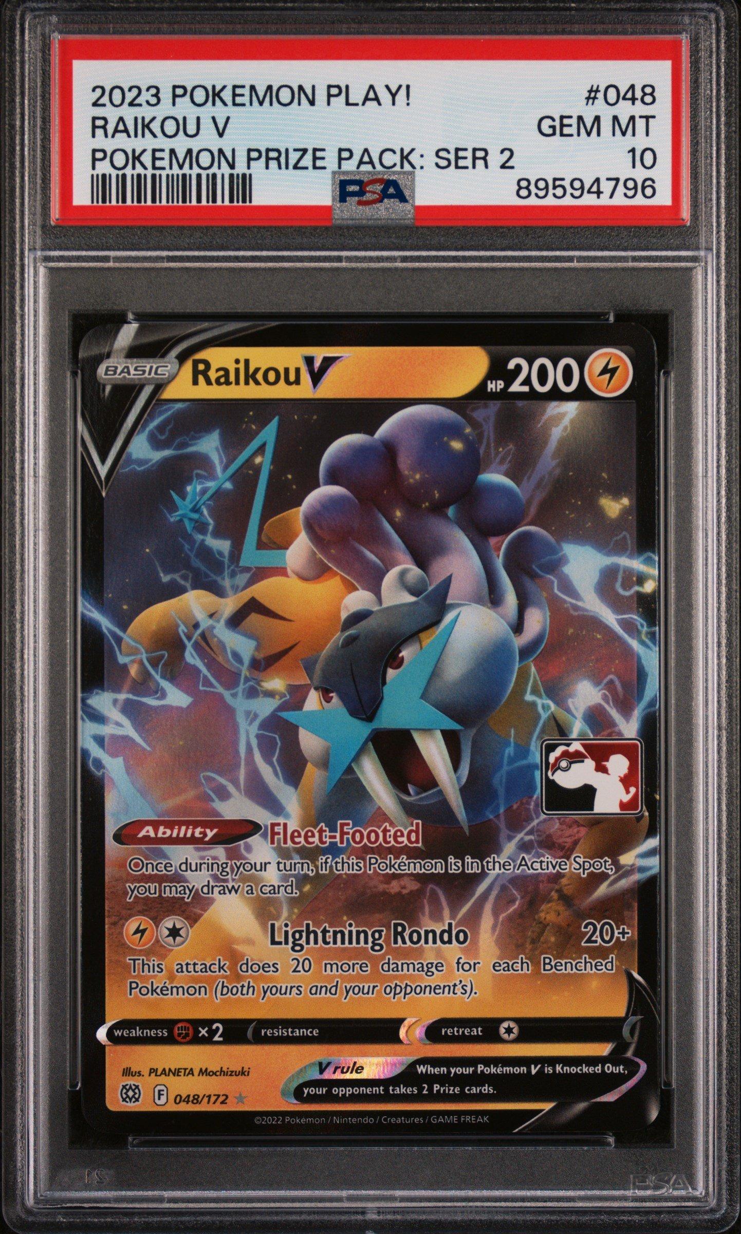 2023 Pokemon Play! Pokemon Prize Pack: Series 2 048 Raikou V PSA