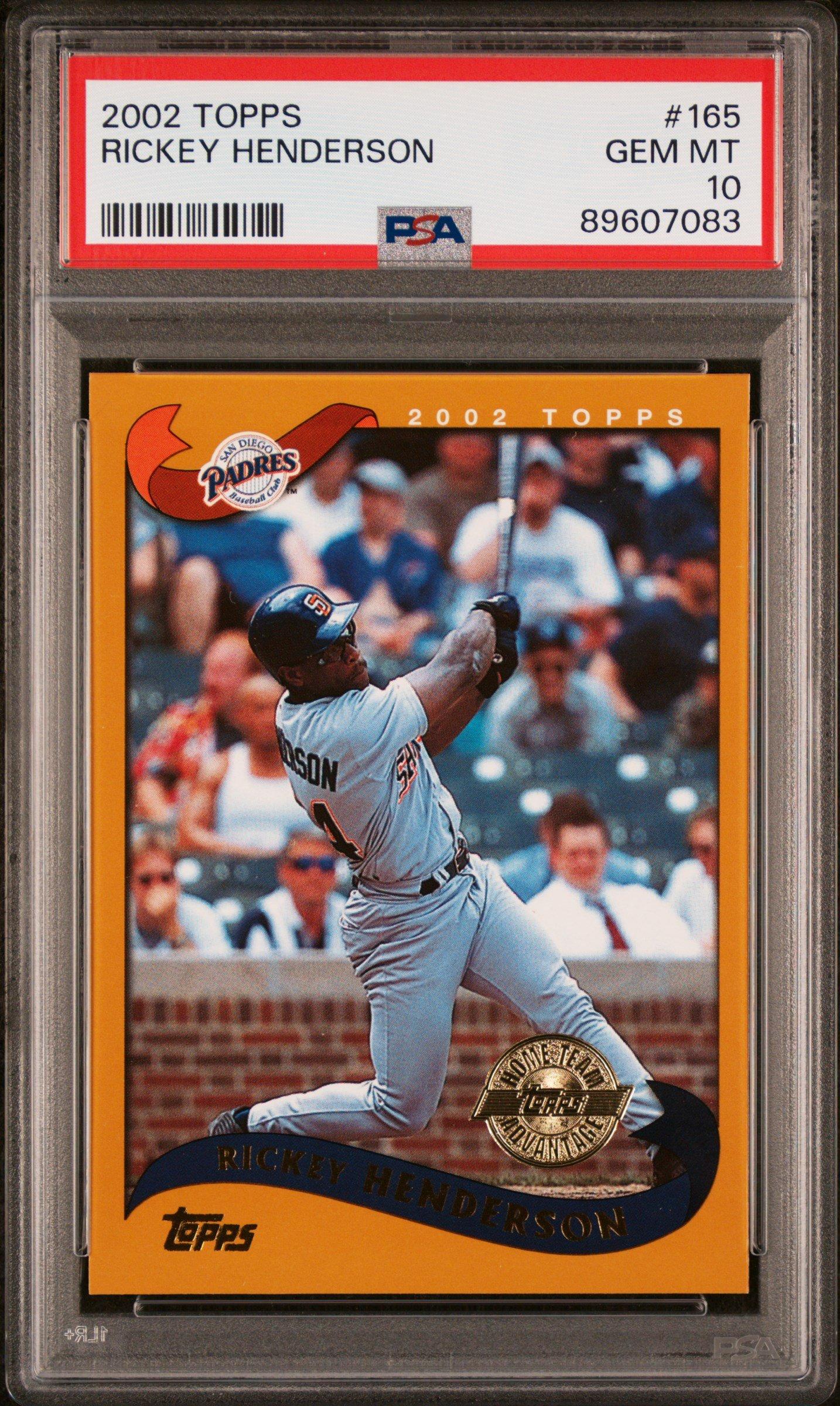 2002 Topps 165 Rickey Henderson PSA 10 Graded Card | GameStop
