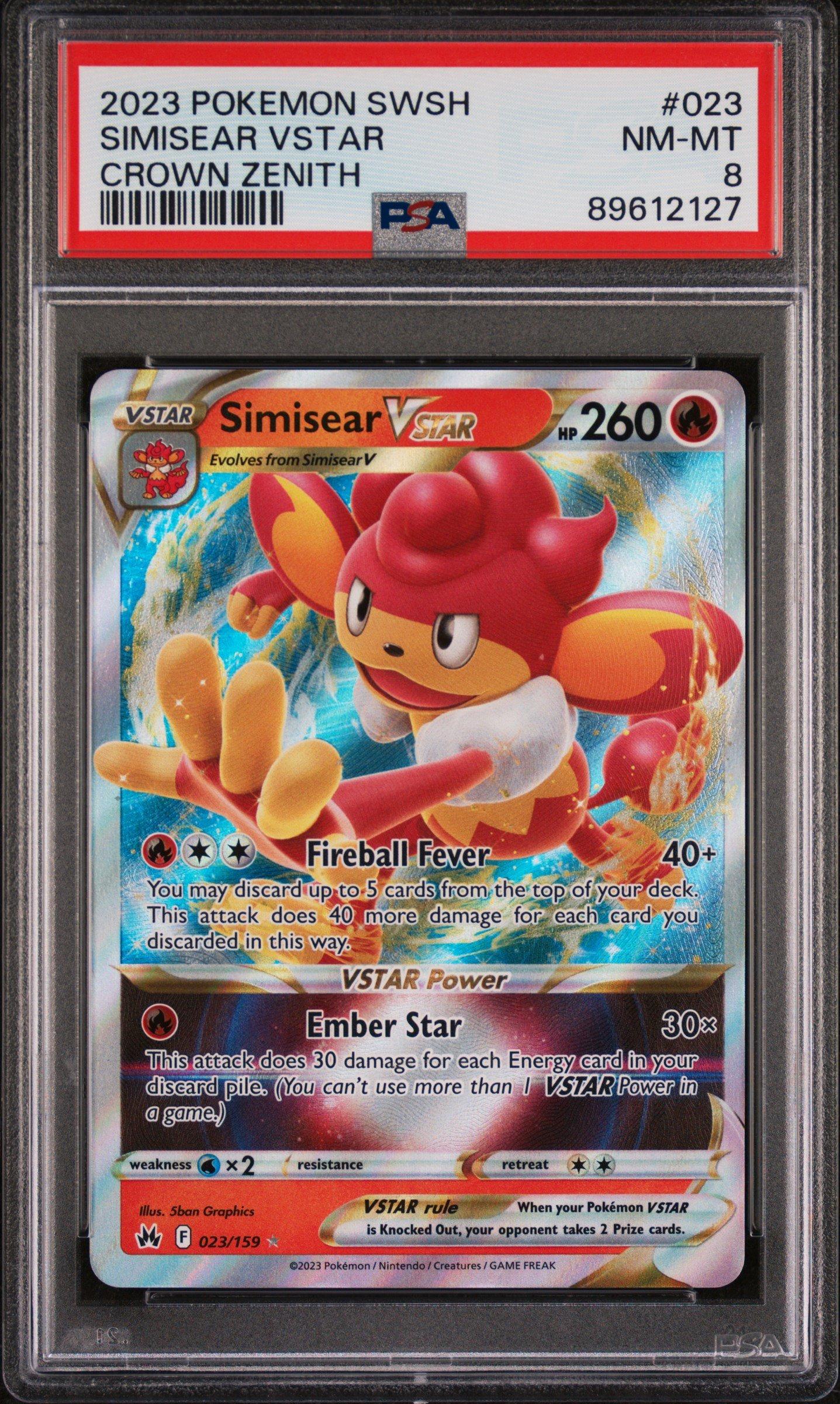2023 Pokemon Sword And Shield Crown Zenith 023 Simisear Vstar PSA
