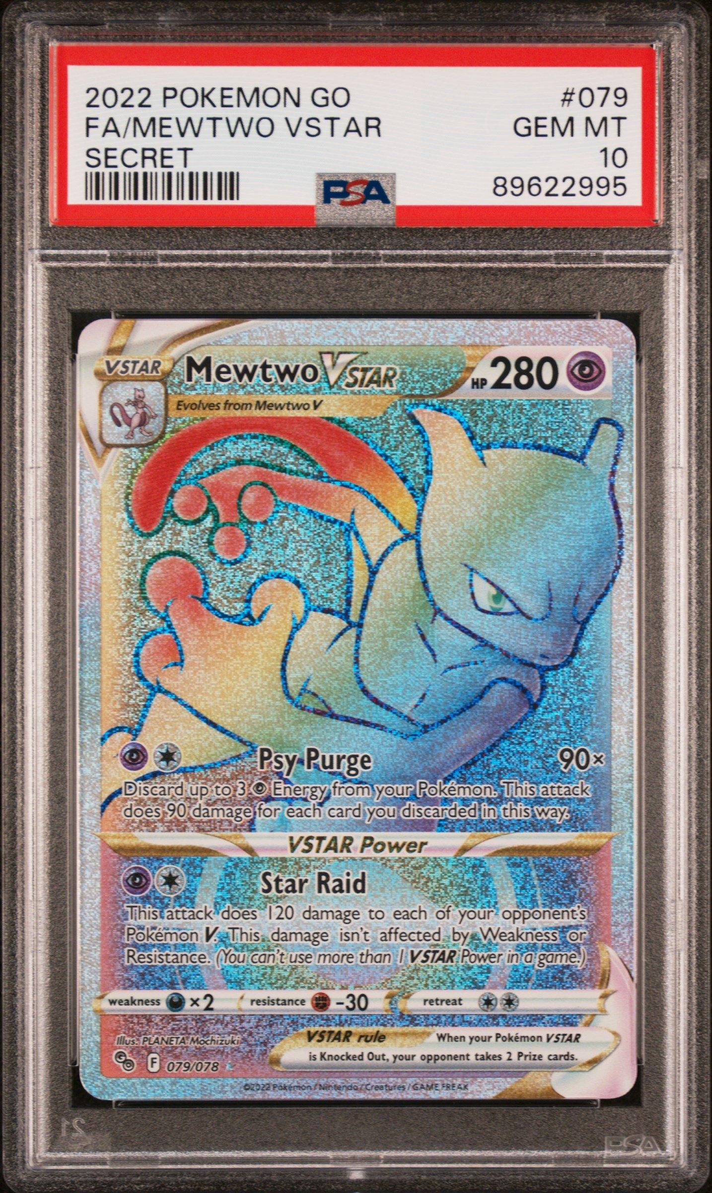 2022 Pokemon Go 079 Full Art/mewtwo Vstar Secret PSA 10 Graded