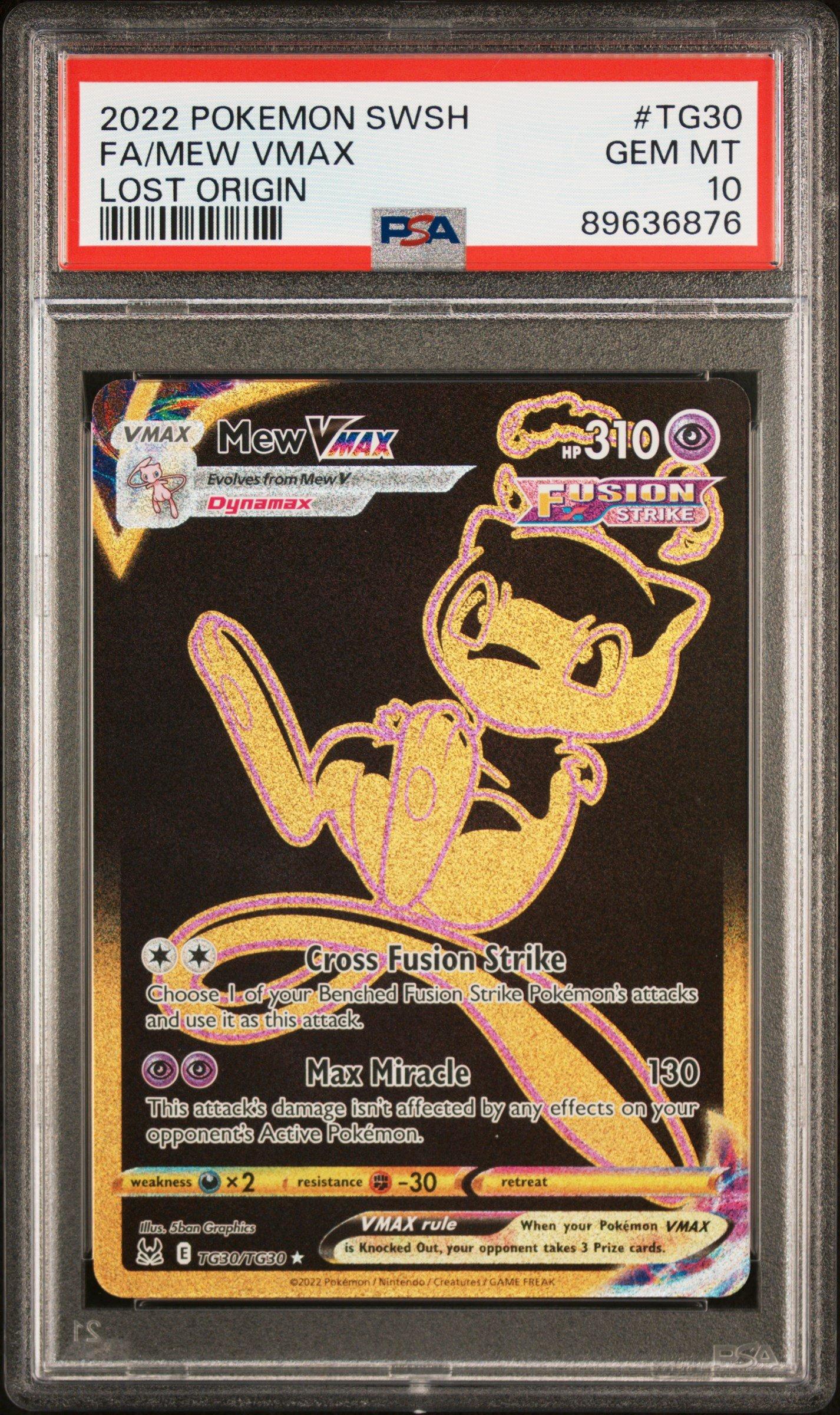 2022 Pokemon Sword & Shield Lost Origin Tg30 Full Art/mew Vmax PSA