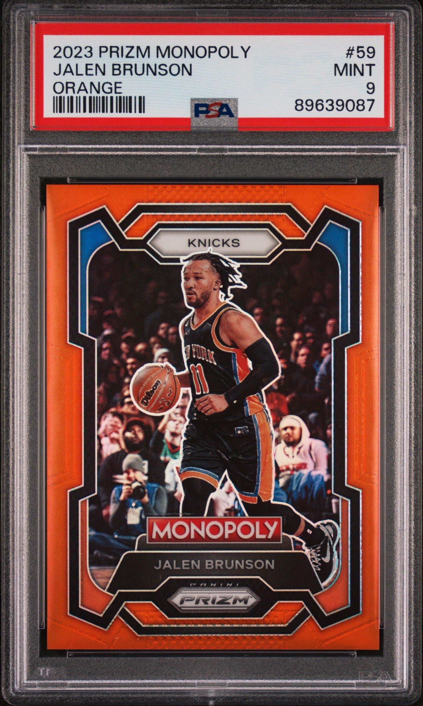 2023 Panini Prizm Monopoly 59 Jalen Brunson Orange PSA 9