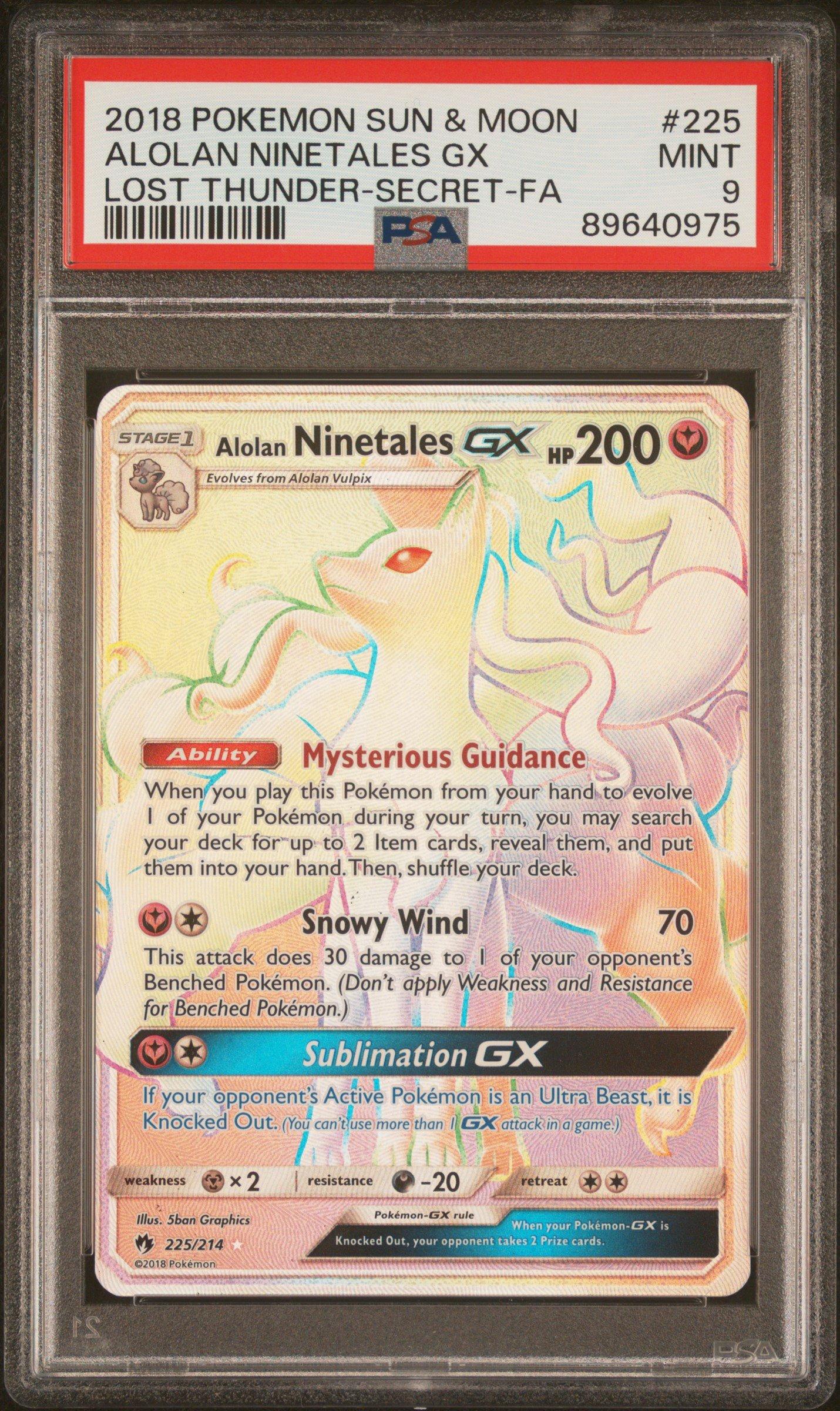 2018 Pokemon Sun & Moon Lost Thunder 225 Full Art/alolan Ninetales