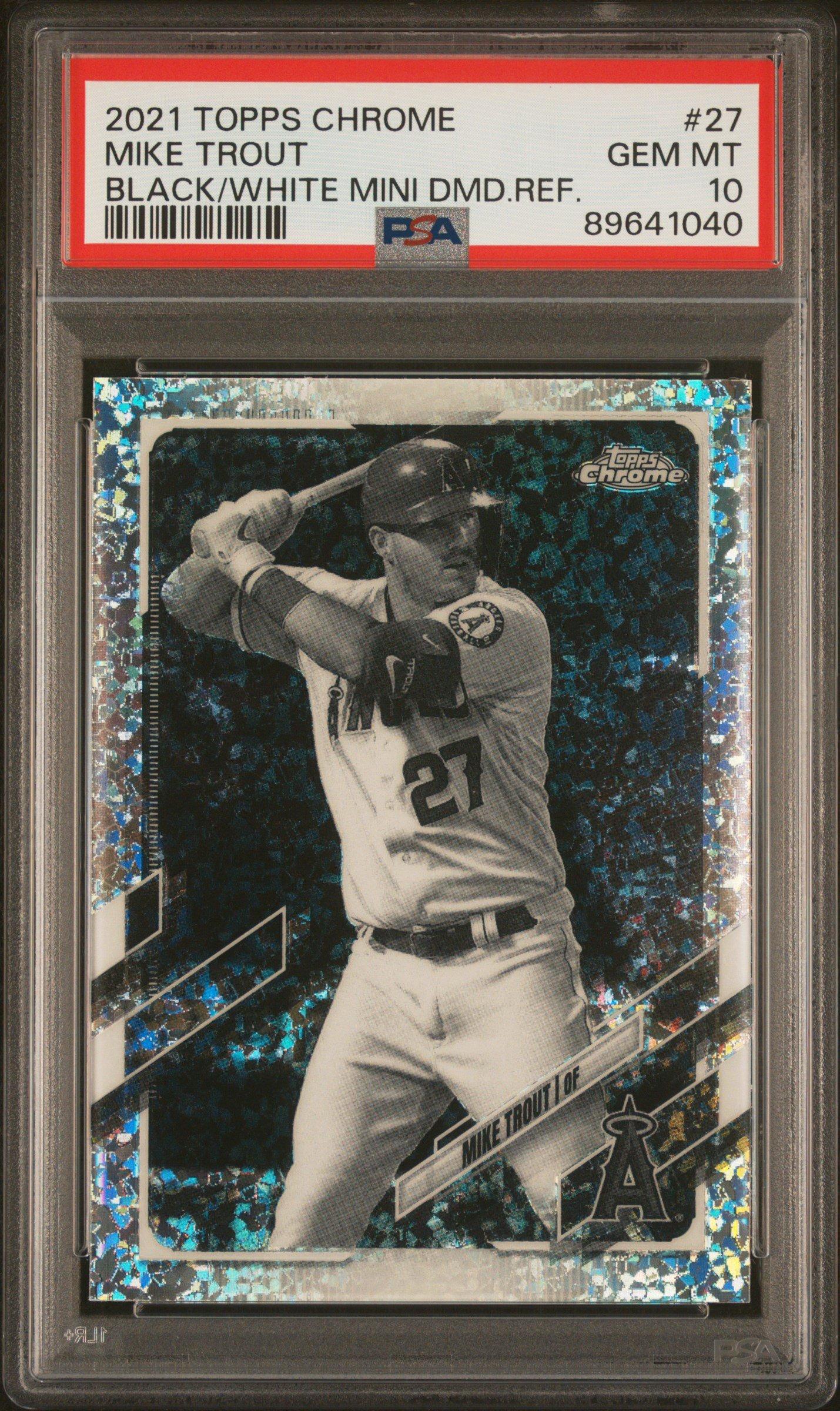 2021 Topps Chrome 27 Mike Trout Black/white Mini Diamond Refractor PSA 10 Graded  Card | GameStop