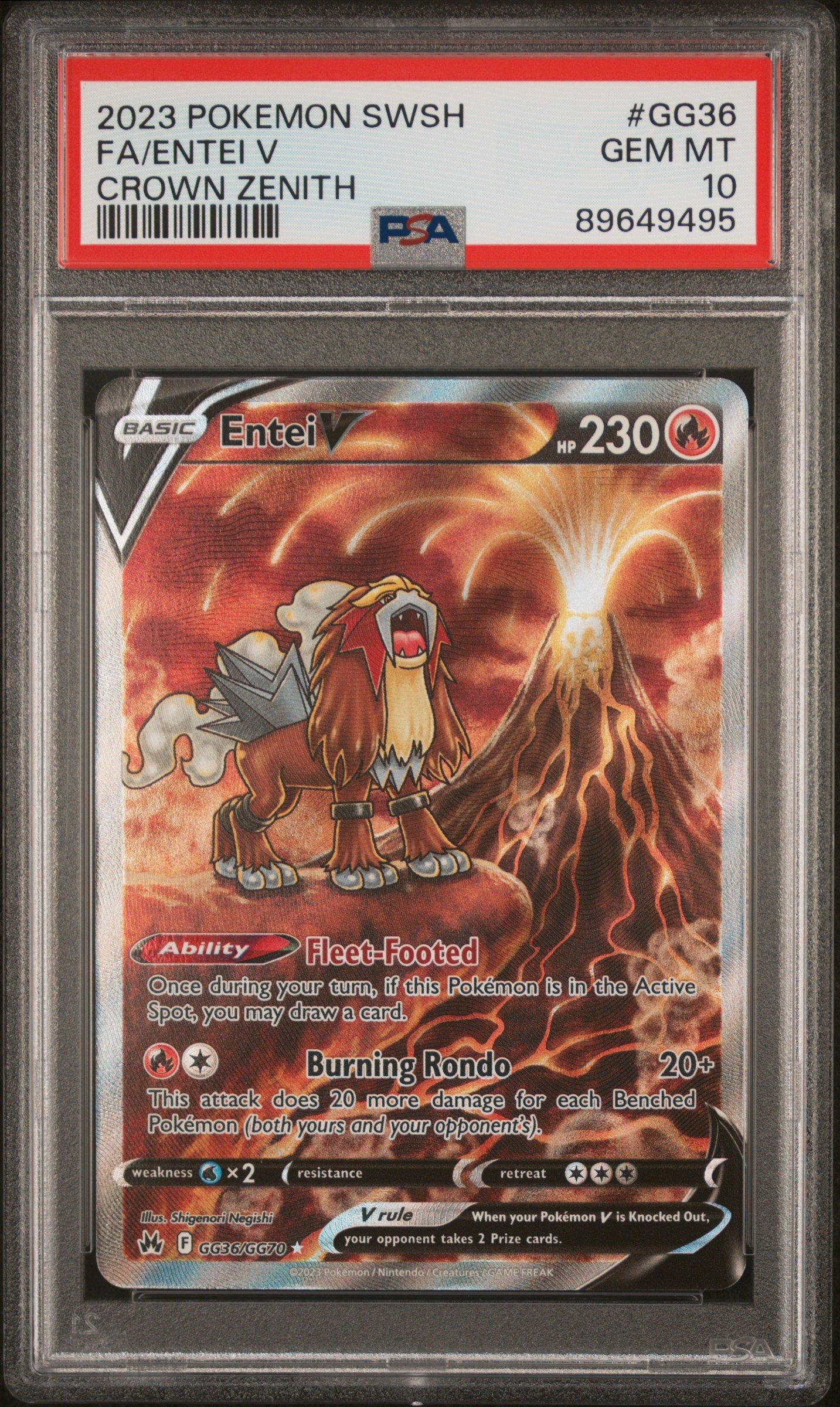 2023 Pokemon Sword And Shield Crown Zenith Gg36 Full Art/entei V