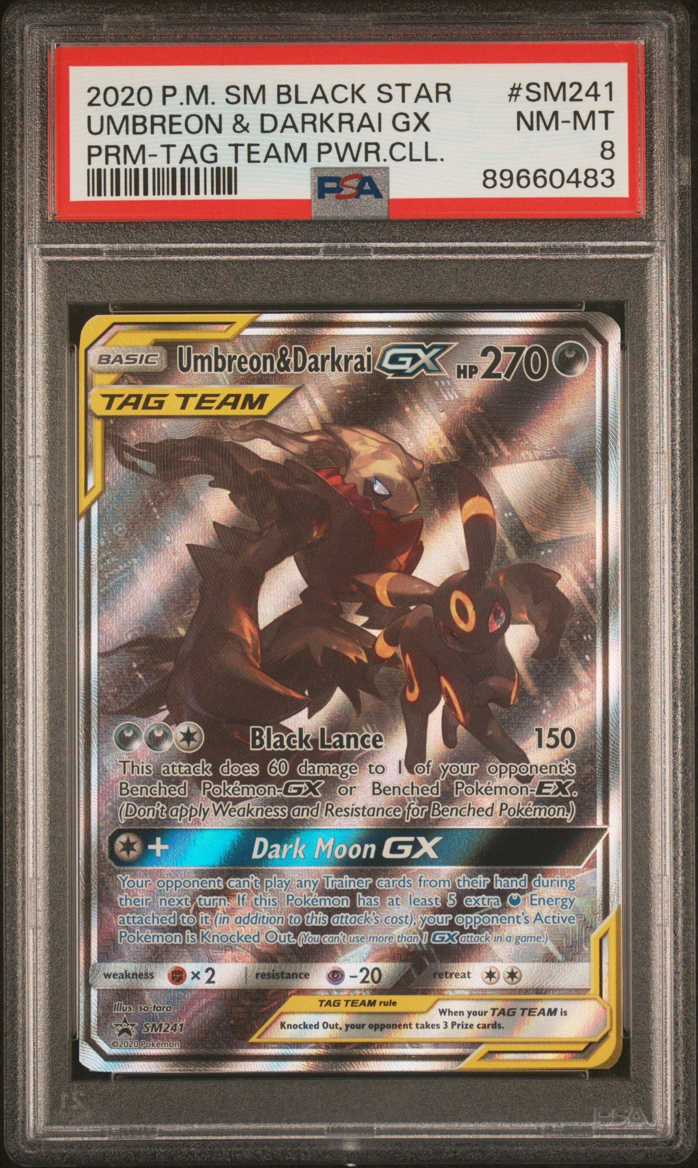 2020 Pokemon Sm Black Star Promo Sm241 Umbreon & Darkrai Gx Tag