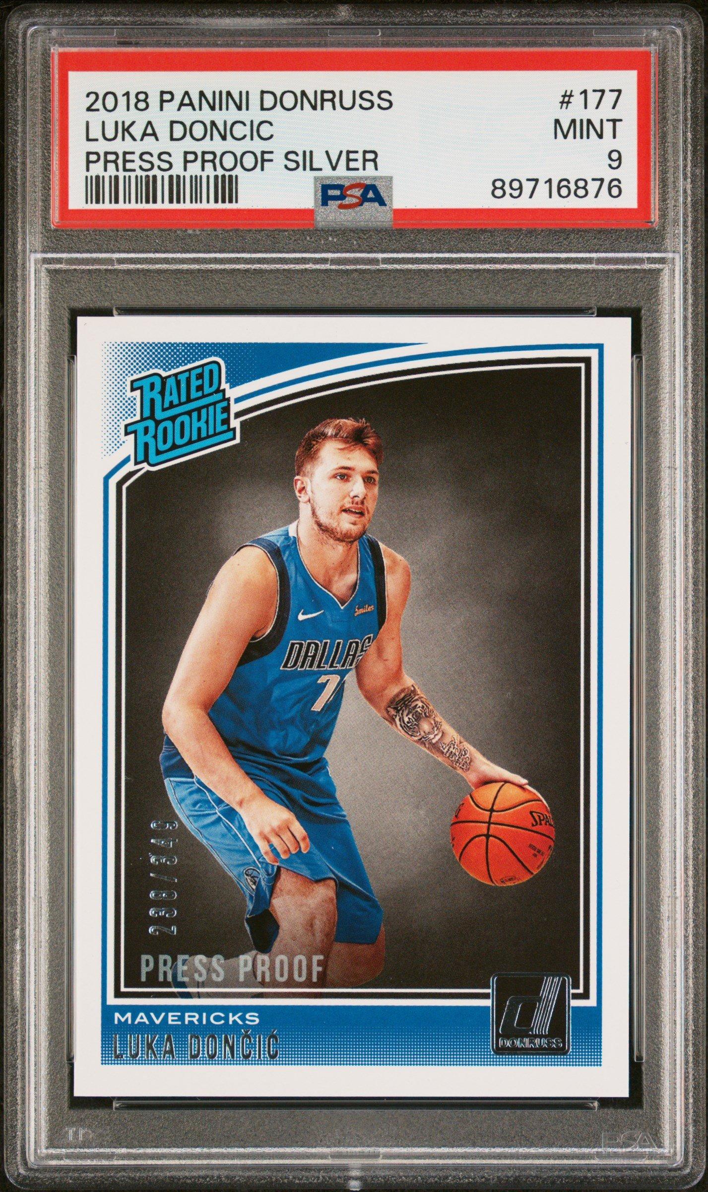 2018 Panini Donruss 177 Luka Doncic Press Proof Silver PSA 9