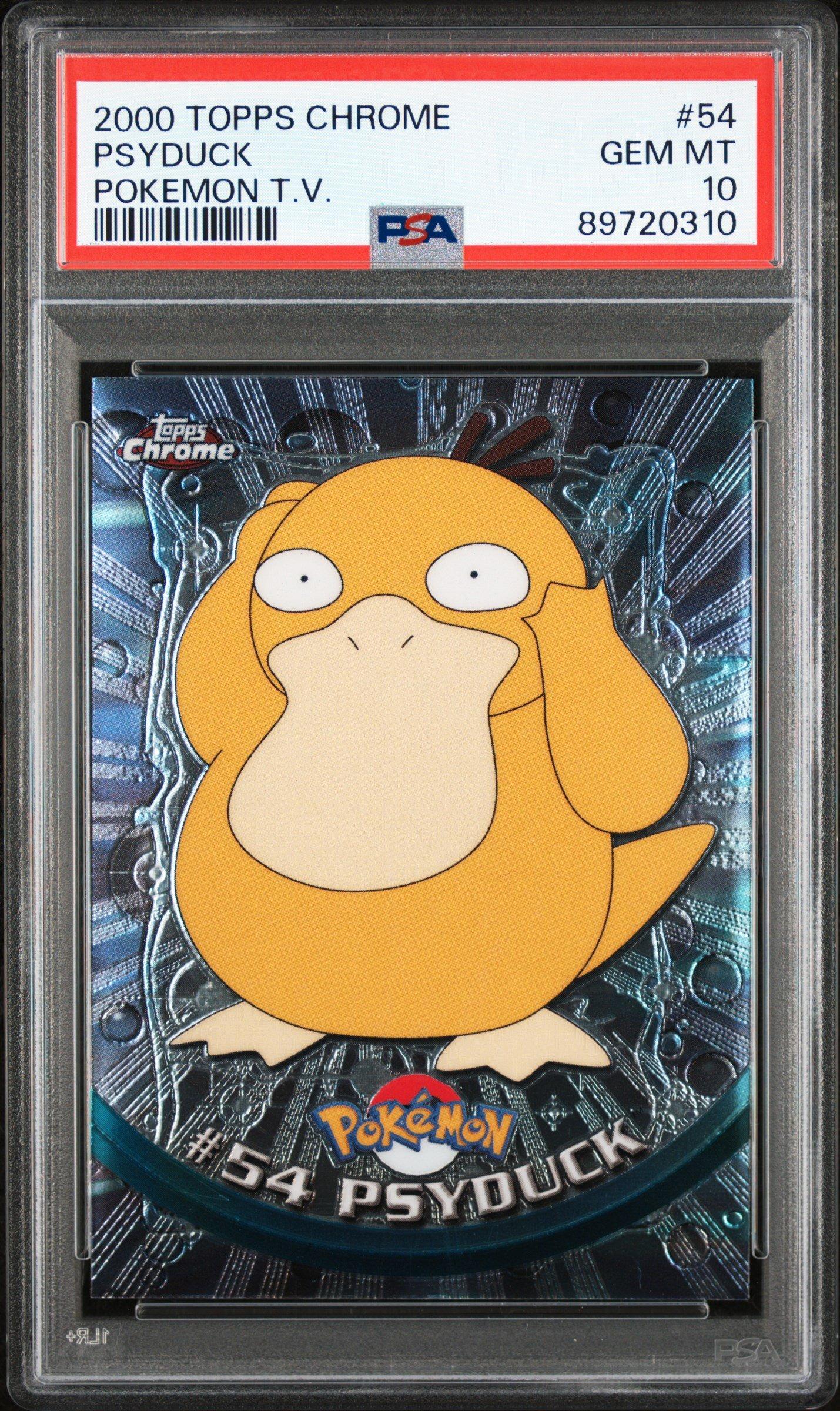 【PSA8】ドククラゲ 英語 topps chrome POKEMON TV 2000 Topps Chrome Pokemon T.v. 54 Psyduck PSA 10 Graded Card