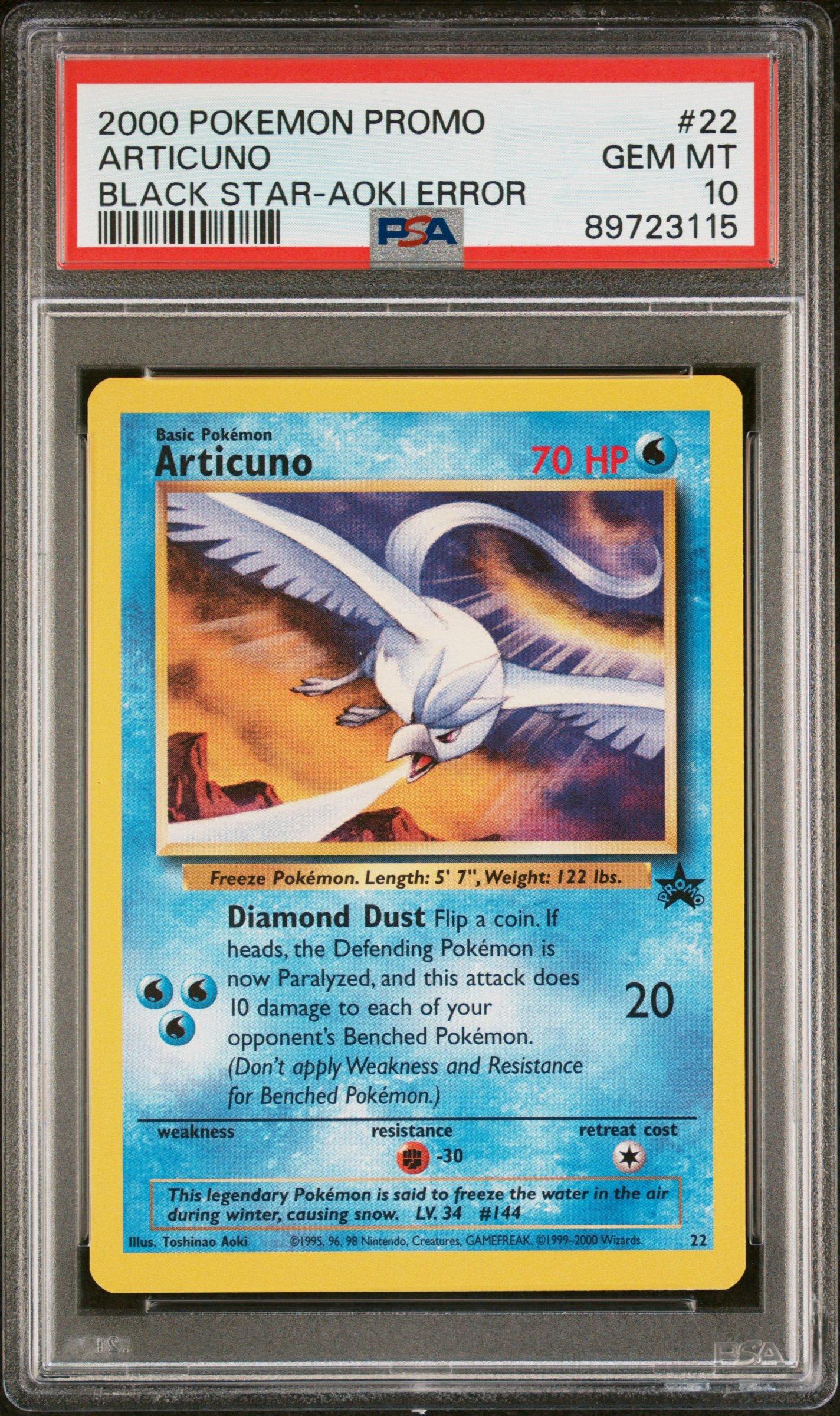 2000 Pokemon Promo Black Star 22 Articuno PSA 10