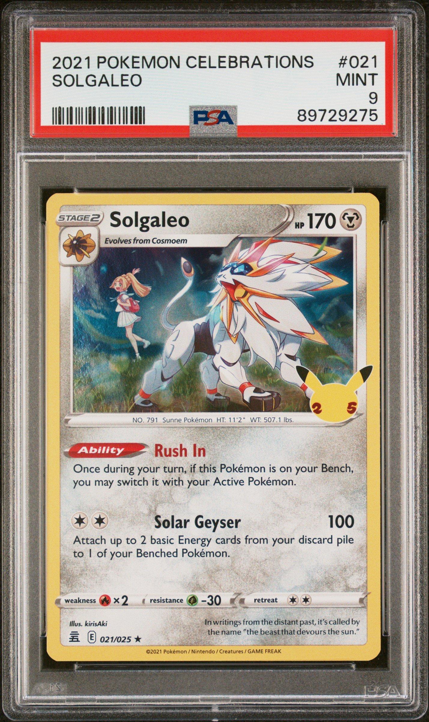 2021 Pokemon Celebrations 021 Solgaleo PSA 9 | GameStop