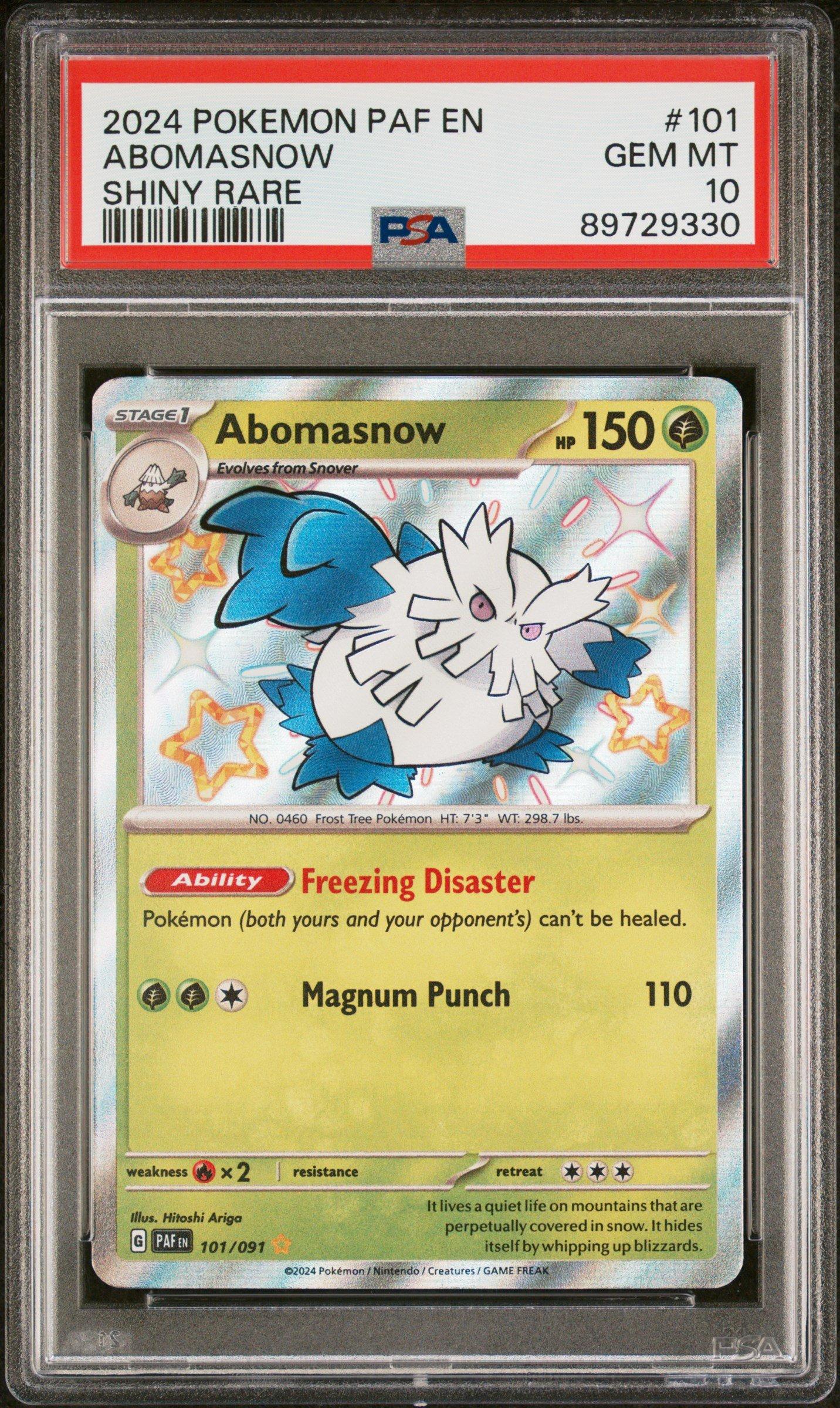 2024 Pokemon Paf En-paldean Fates 101 Abomasnow PSA 10