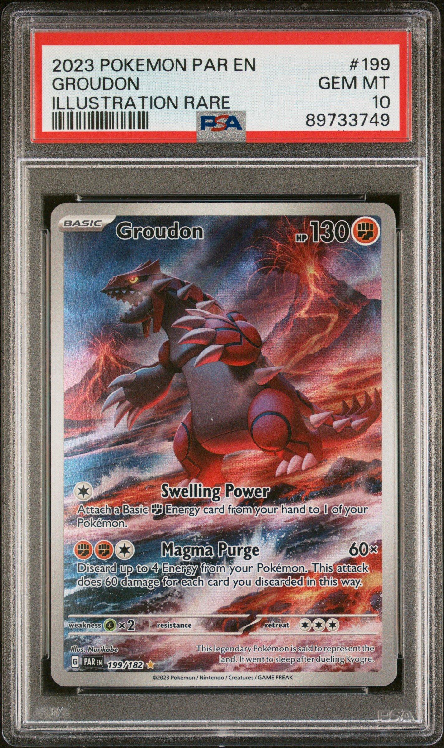 2023 Pokemon Par En-paradox Rift 199 Groudon Illustration Rare PSA