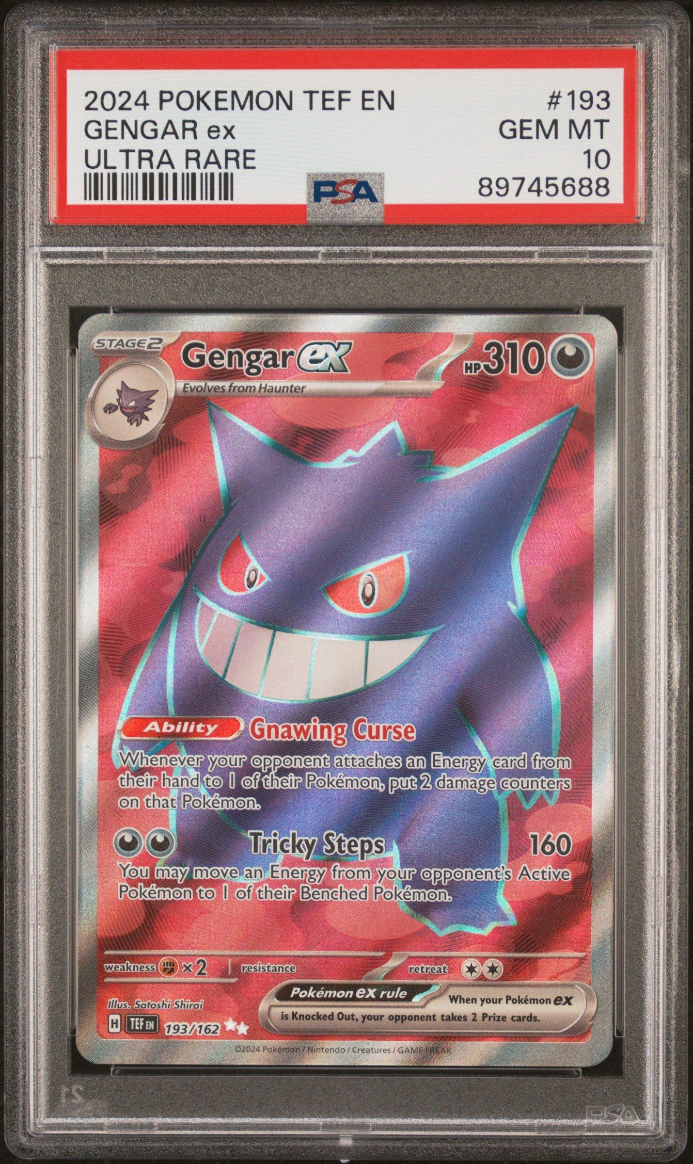 2024 Pokemon Tef En-temporal Forces 193 Gengar Ex Ultra Rare PSA