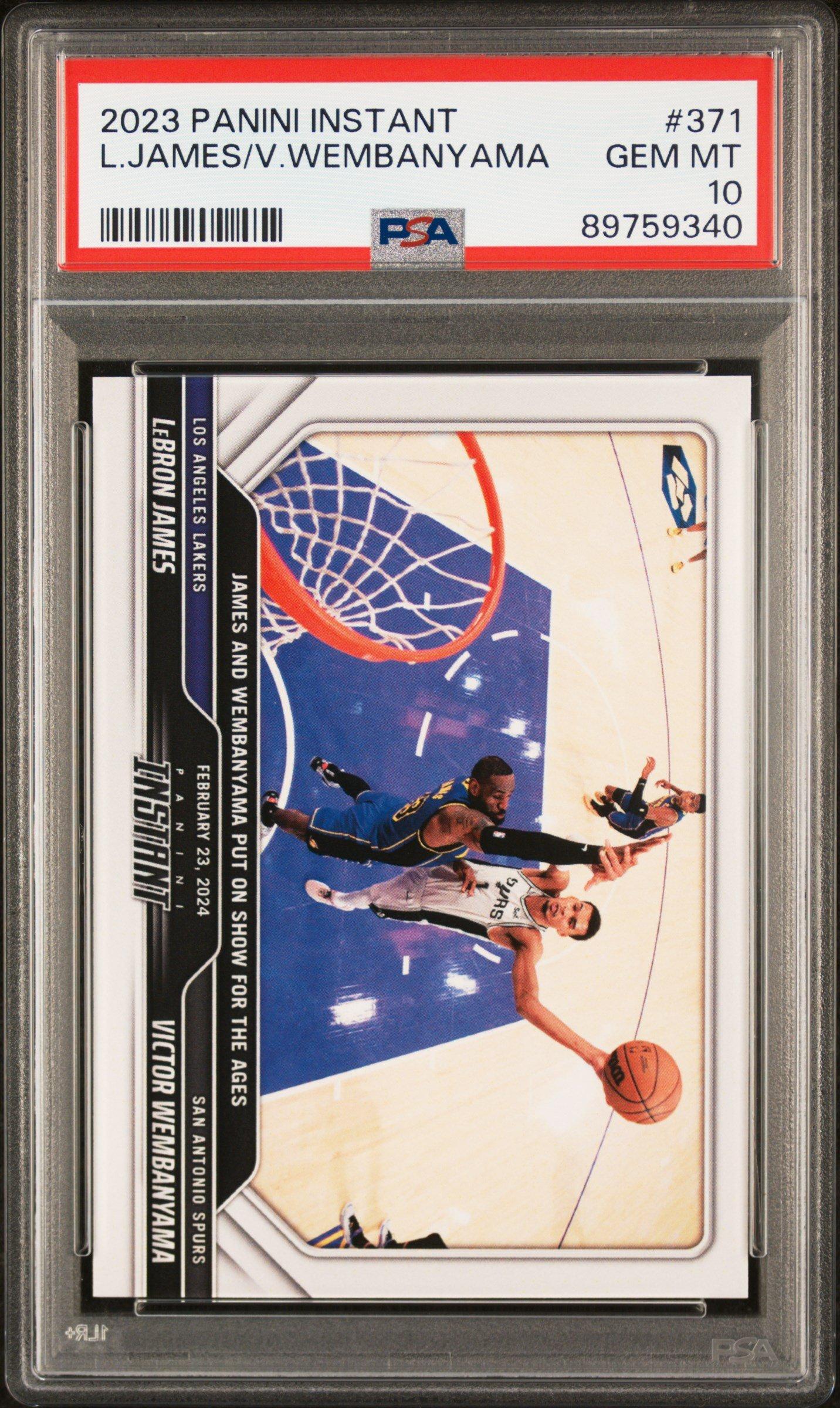 2023 Panini Instant 371 Lebron Jamesictor Wembanyama PSA 10