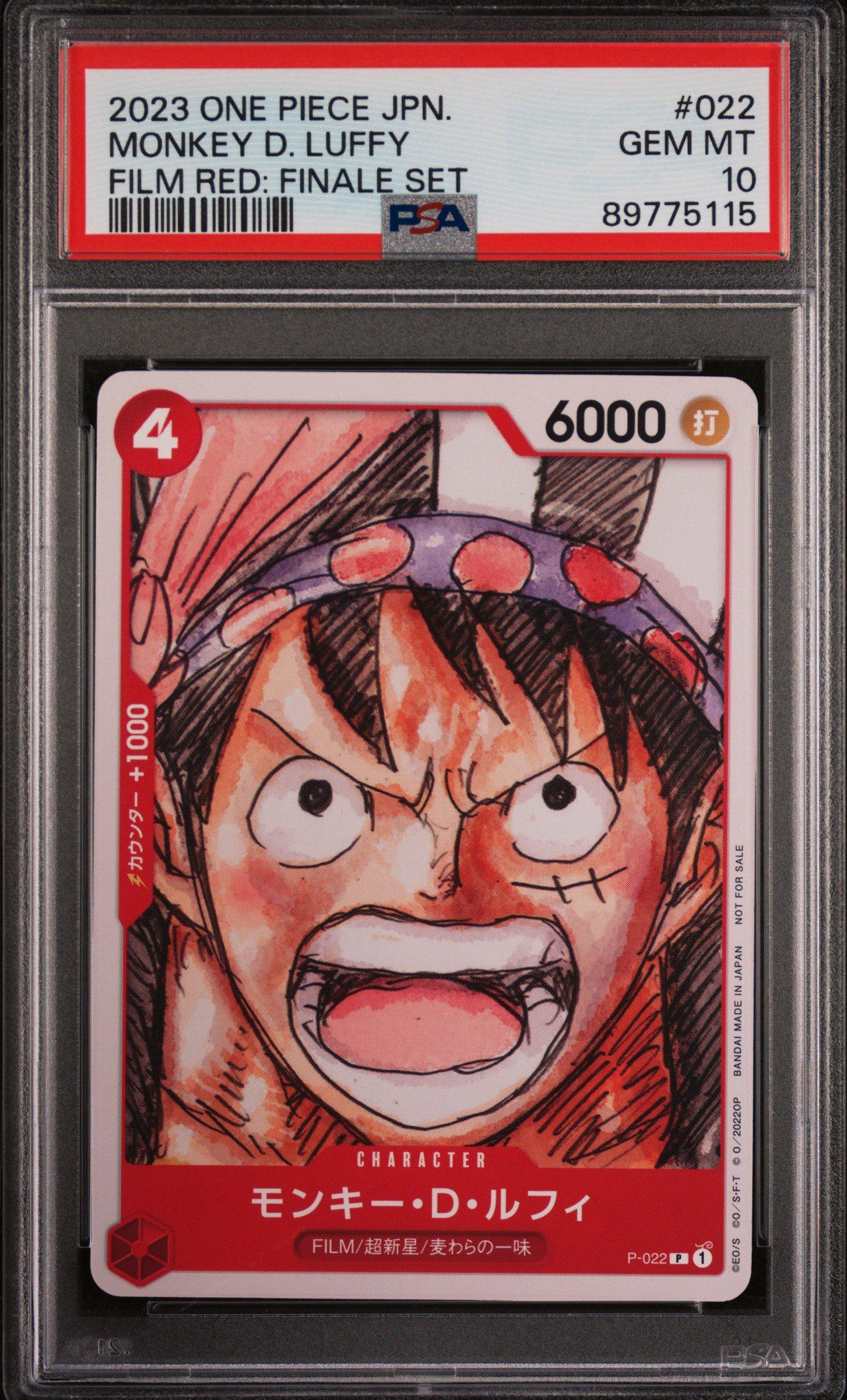 2023 One Piece Japanese Film Red: Finale Set 022 Monkey D. Luffy PSA 10