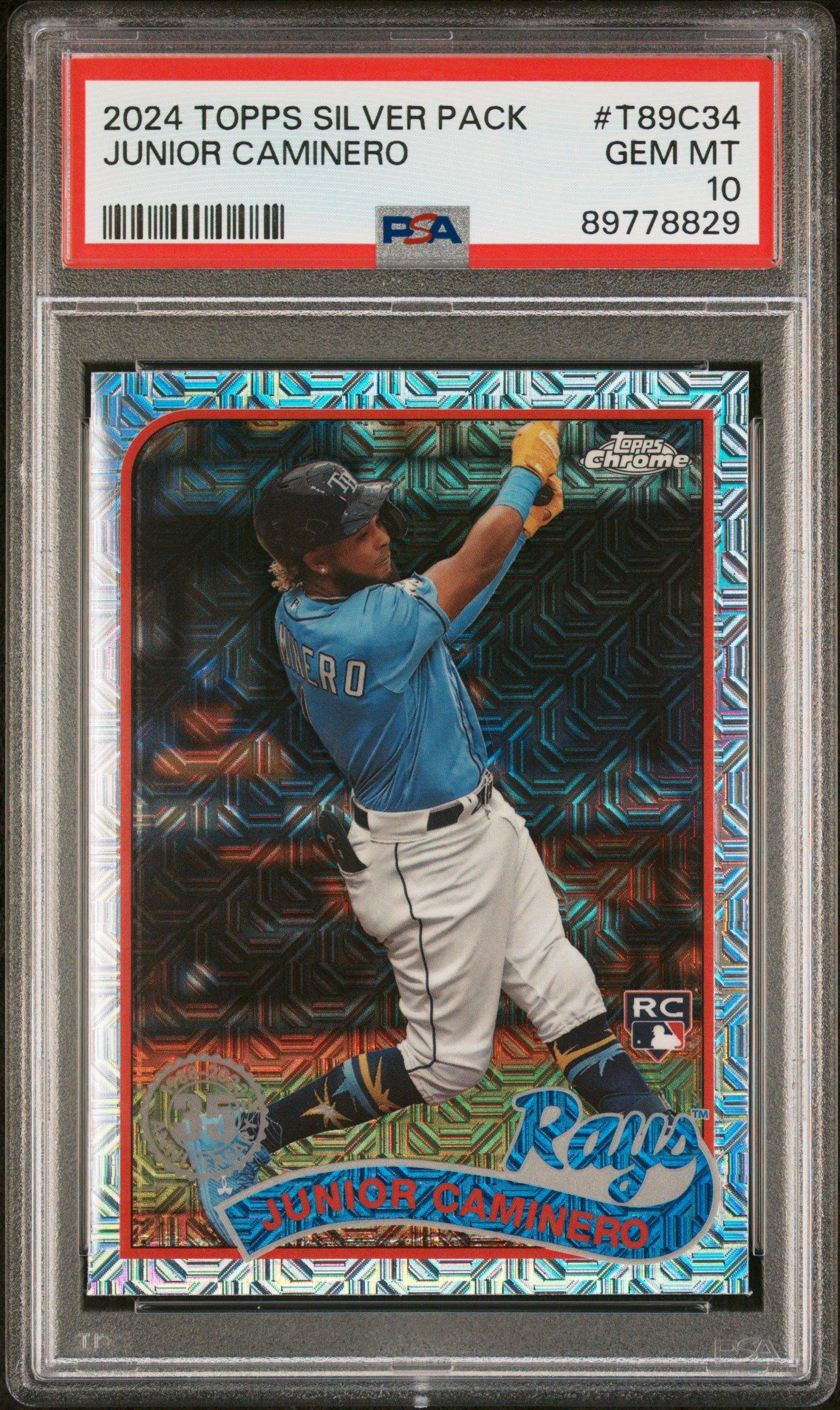 2024 Topps Silver Pack 1989 Chrome Promo T89c34 Junior Caminero PSA 10