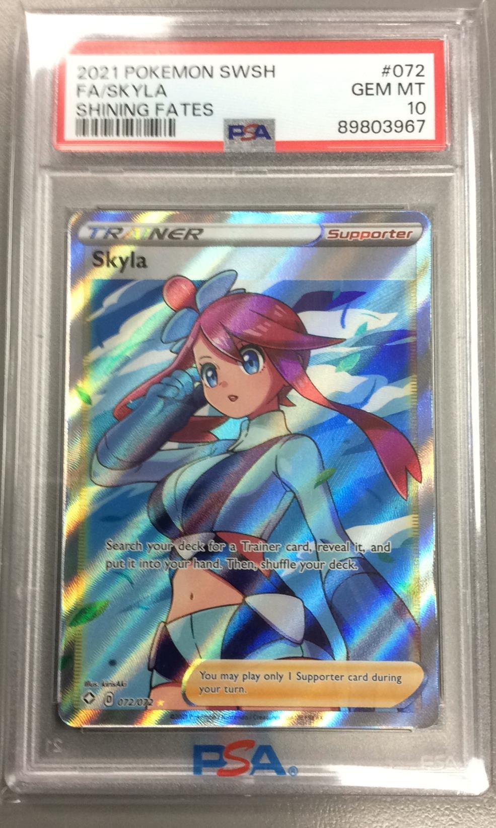 2021 Pokemon Sword Shield Shining Fates 072 Full Art Skyla PSA 10