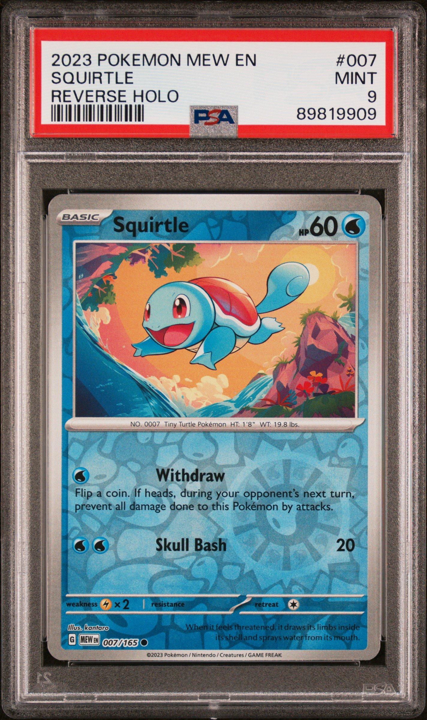 2023 Pokemon Mew En-151 007 Squirtle Reverse Holo PSA 9