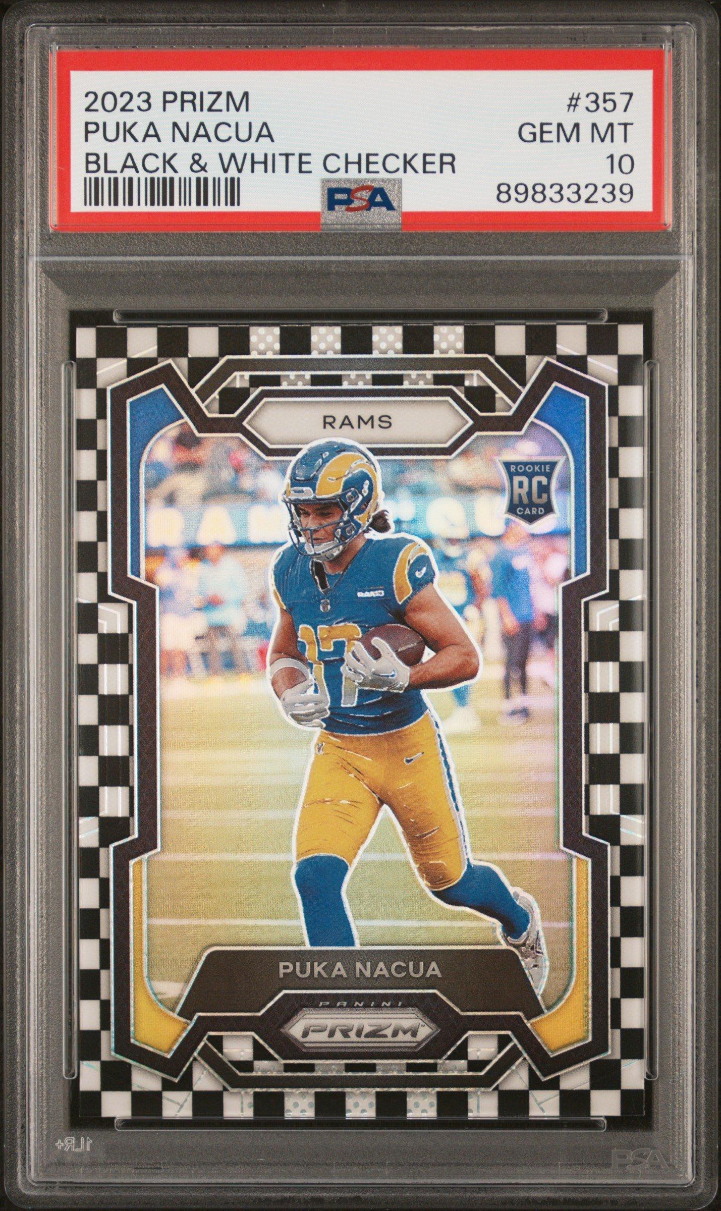 2023 Panini Prizm 357 Puka Nacua Black & White Checker PSA 10