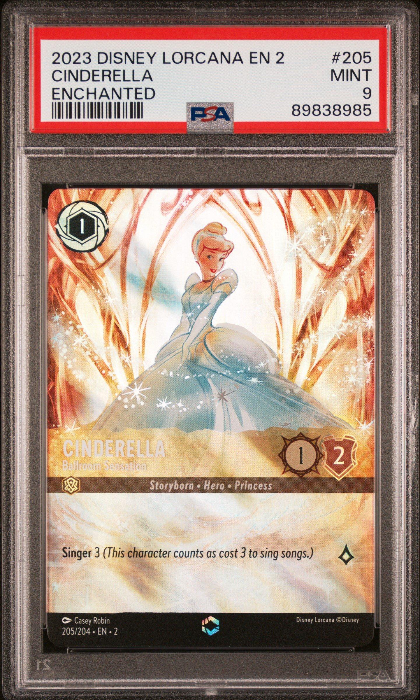 2023 Disney Lorcana En 2-rise Of The Floodborn 205 Cinderella PSA 9