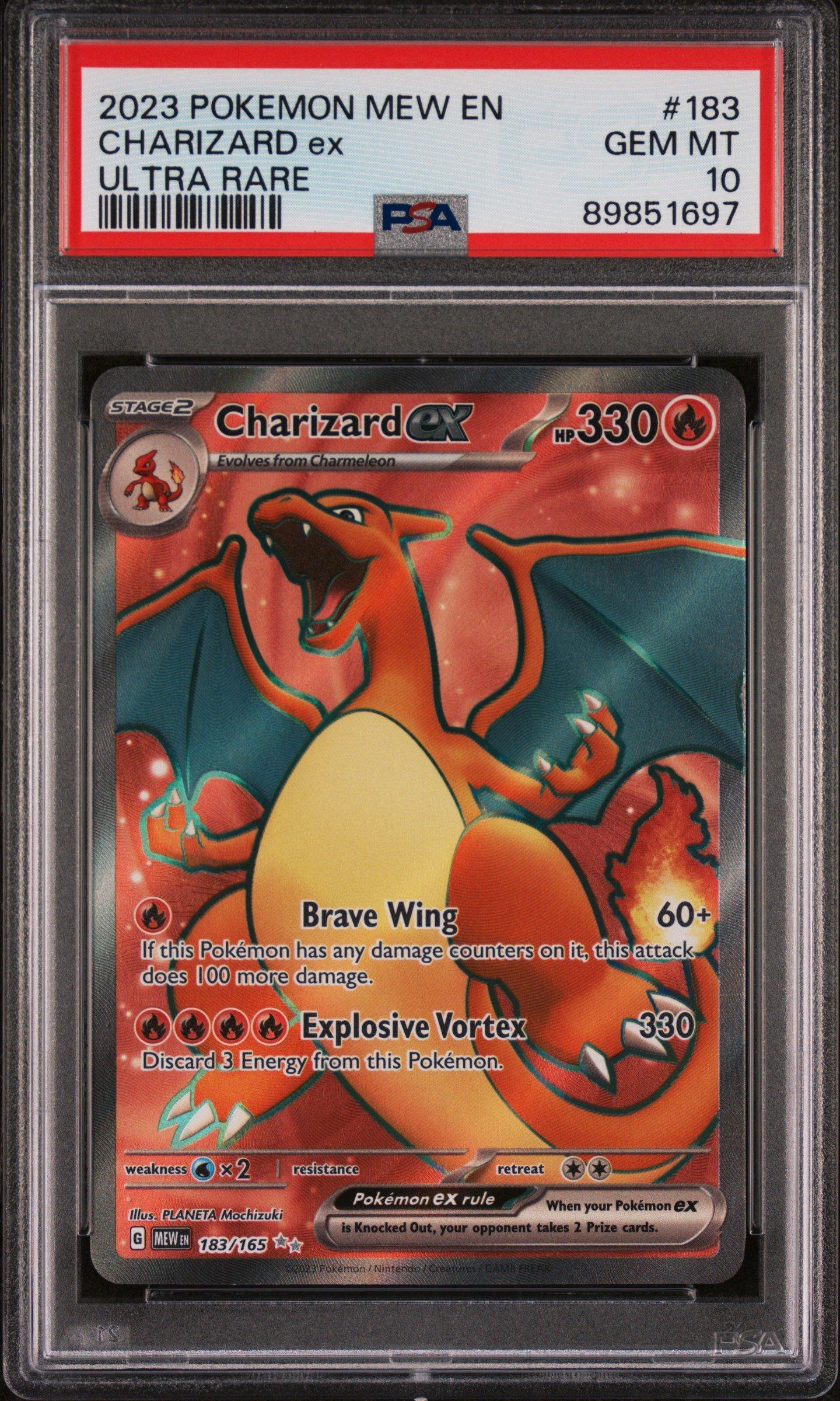 2023 Pokemon Mew En-151 183 Charizard Ex Ultra Rare PSA 10 Graded