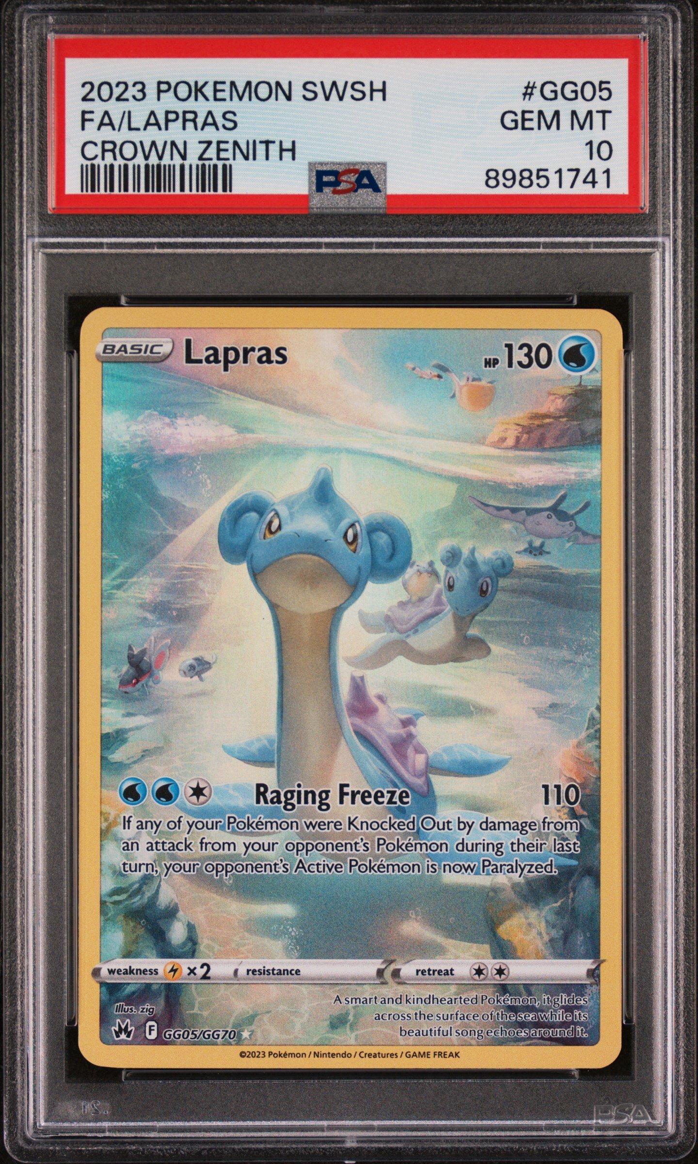 2023 Pokemon Sword And Shield Crown Zenith Gg05 Full Art/lapras