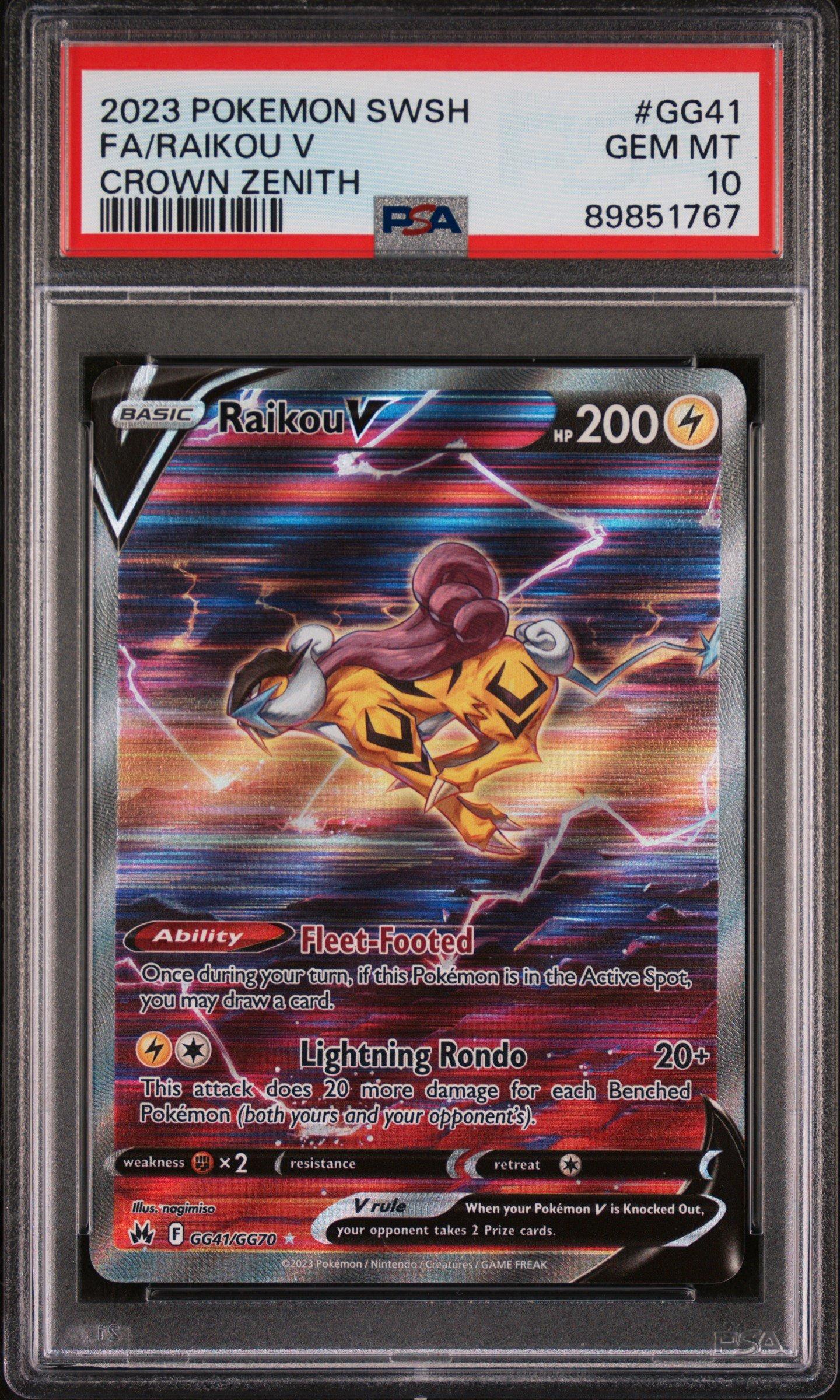 2023 Pokemon Sword And Shield Crown Zenith Gg41 Full Art/raikou V