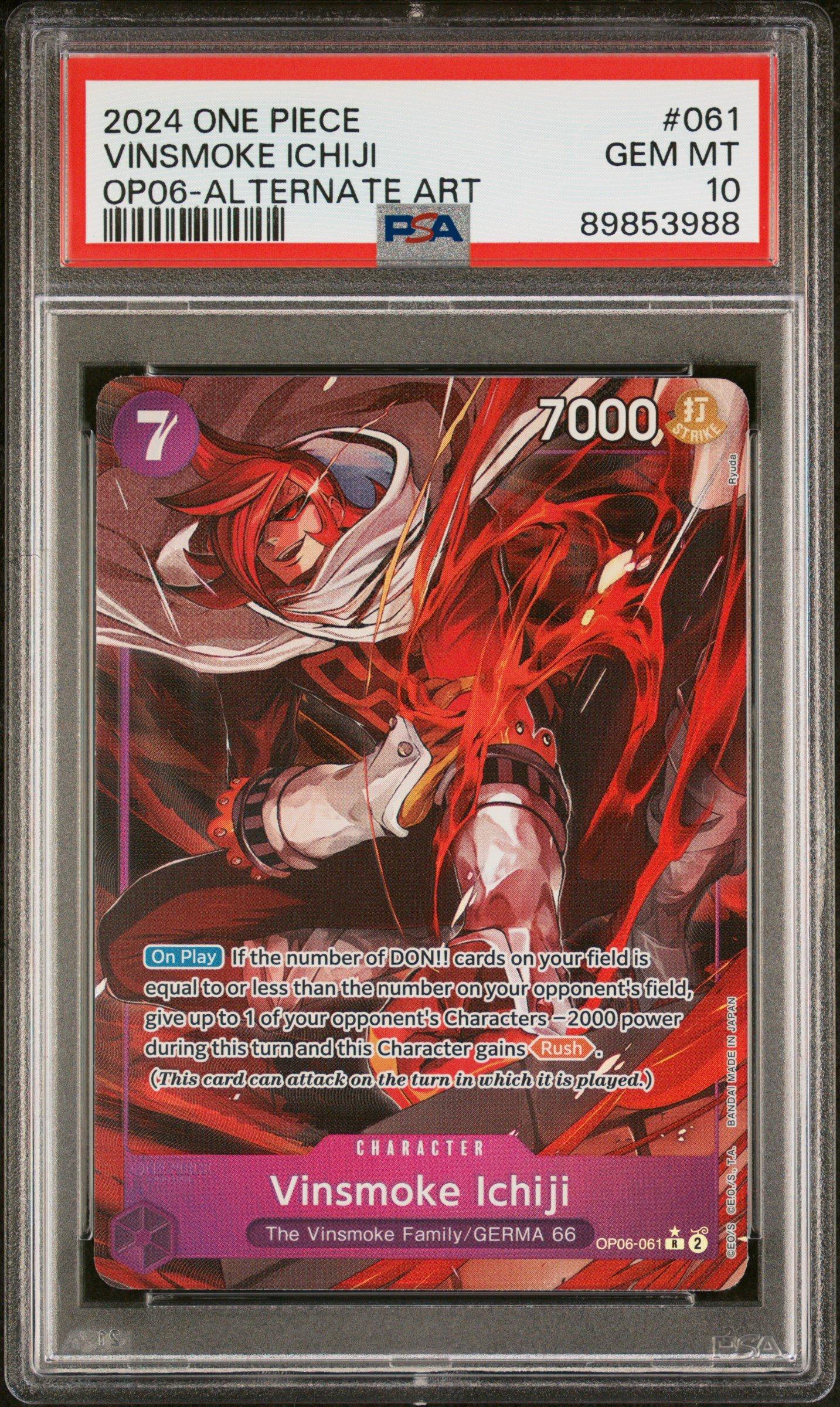 2024 One Piece Wings Of The Captain 061 Vinsmoke Ichiji PSA 10