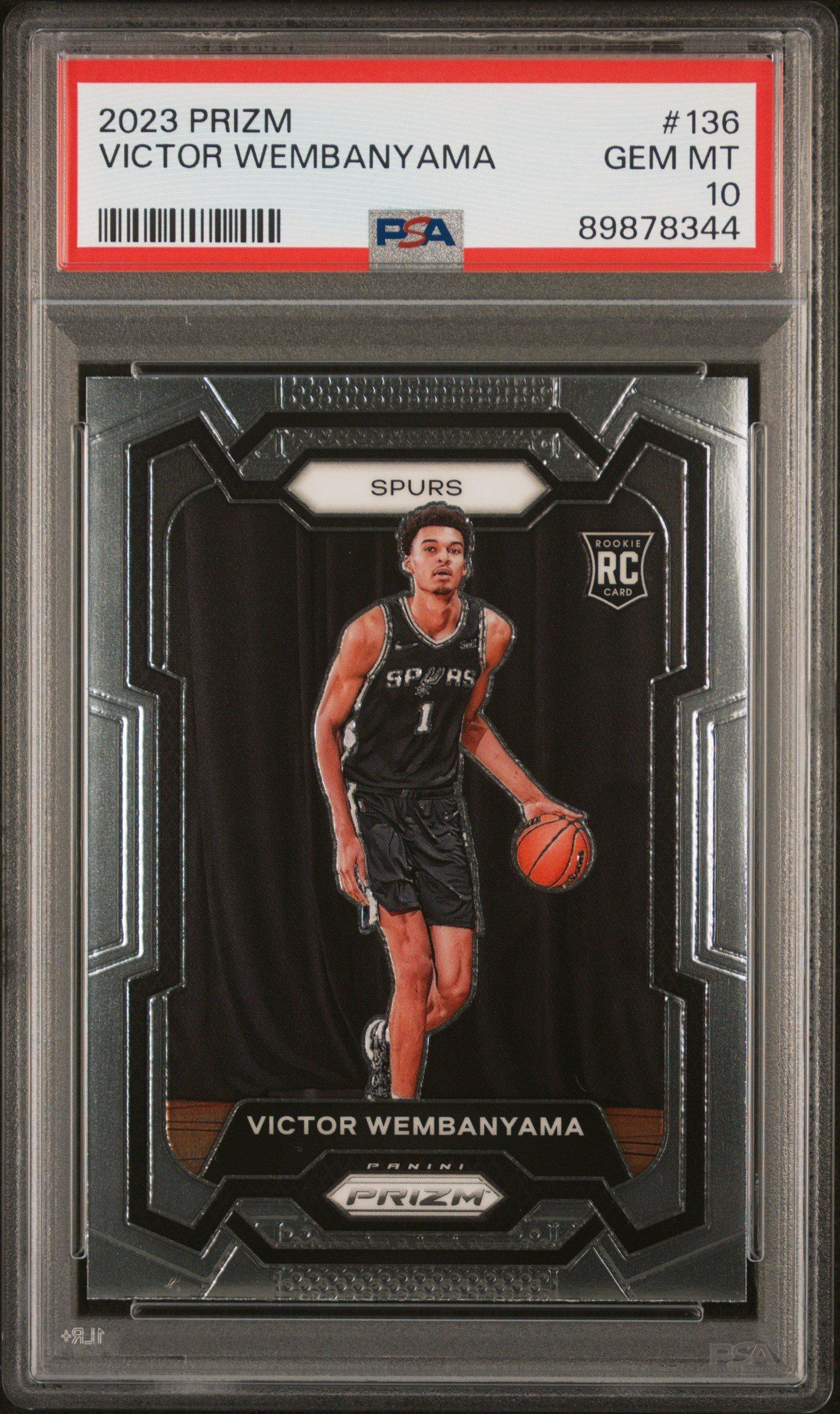 victor wembanyama graded cards 2023 Panini Prizm 136 Victor Wembanyama PSA 10