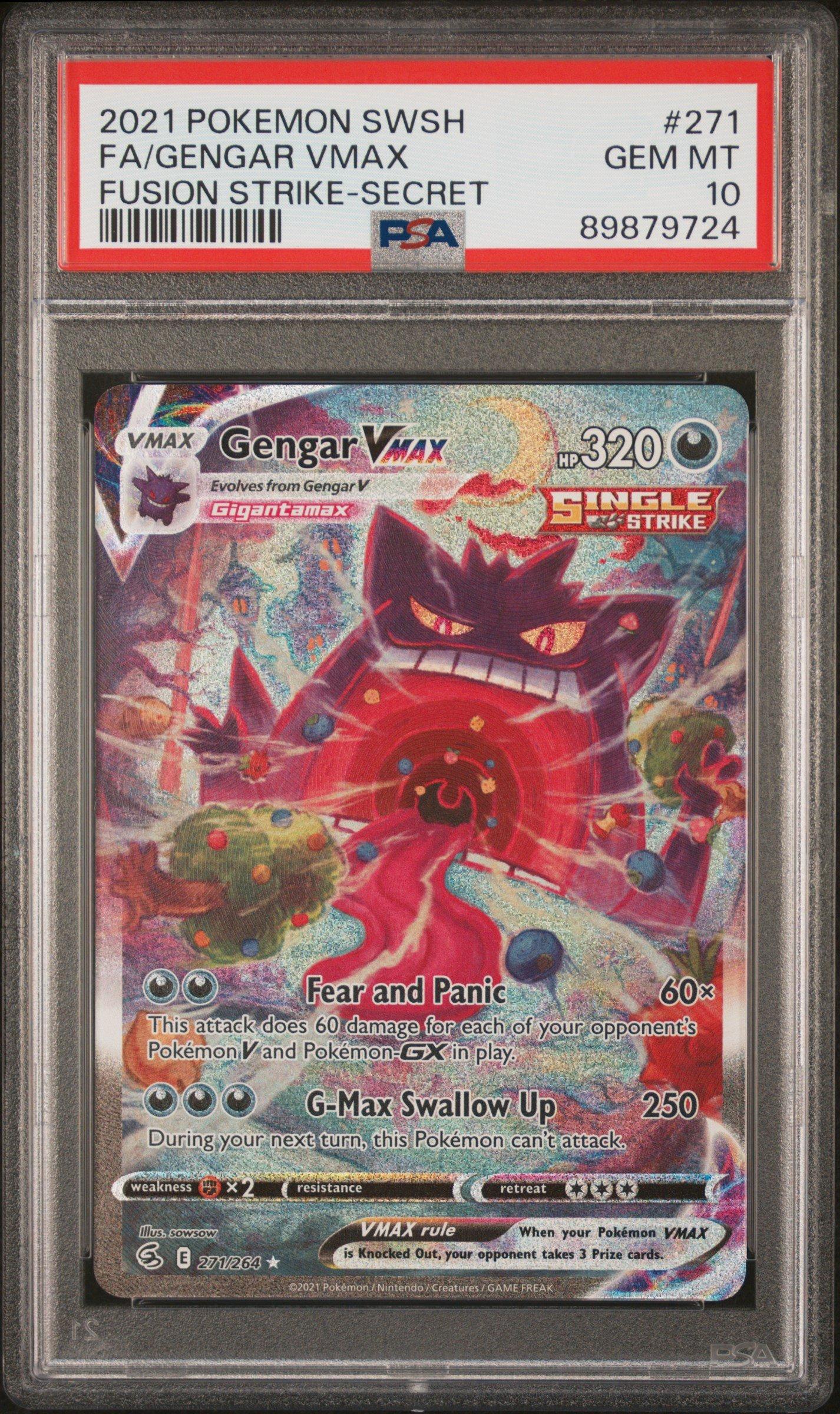 2021 Pokemon Sword & Shield Fusion Strike 271 Full Art/gengar Vmax
