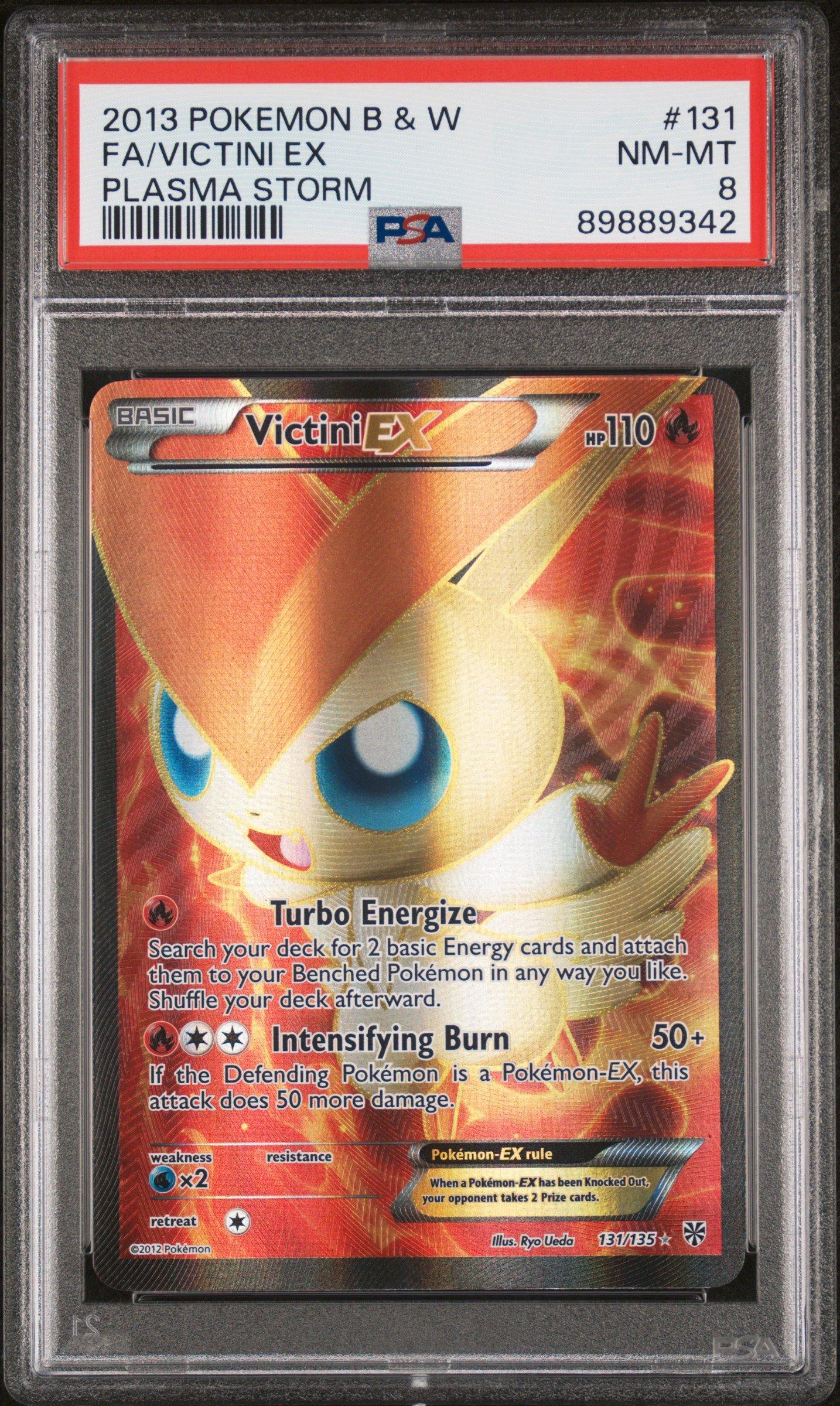 2013 Pokemon Black & White Plasma Storm 131 Full Art/victini Ex PSA 8