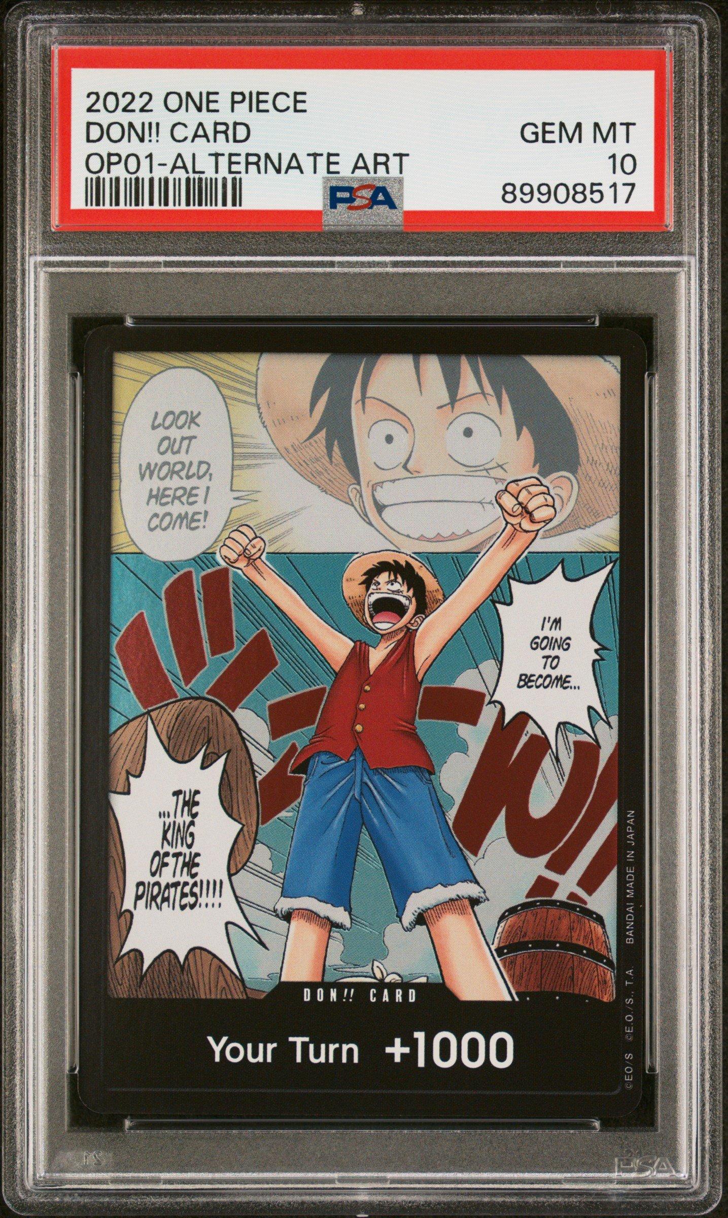 2022 One Piece Op01-romance Dawn Don!! Card Alternate Art PSA 10