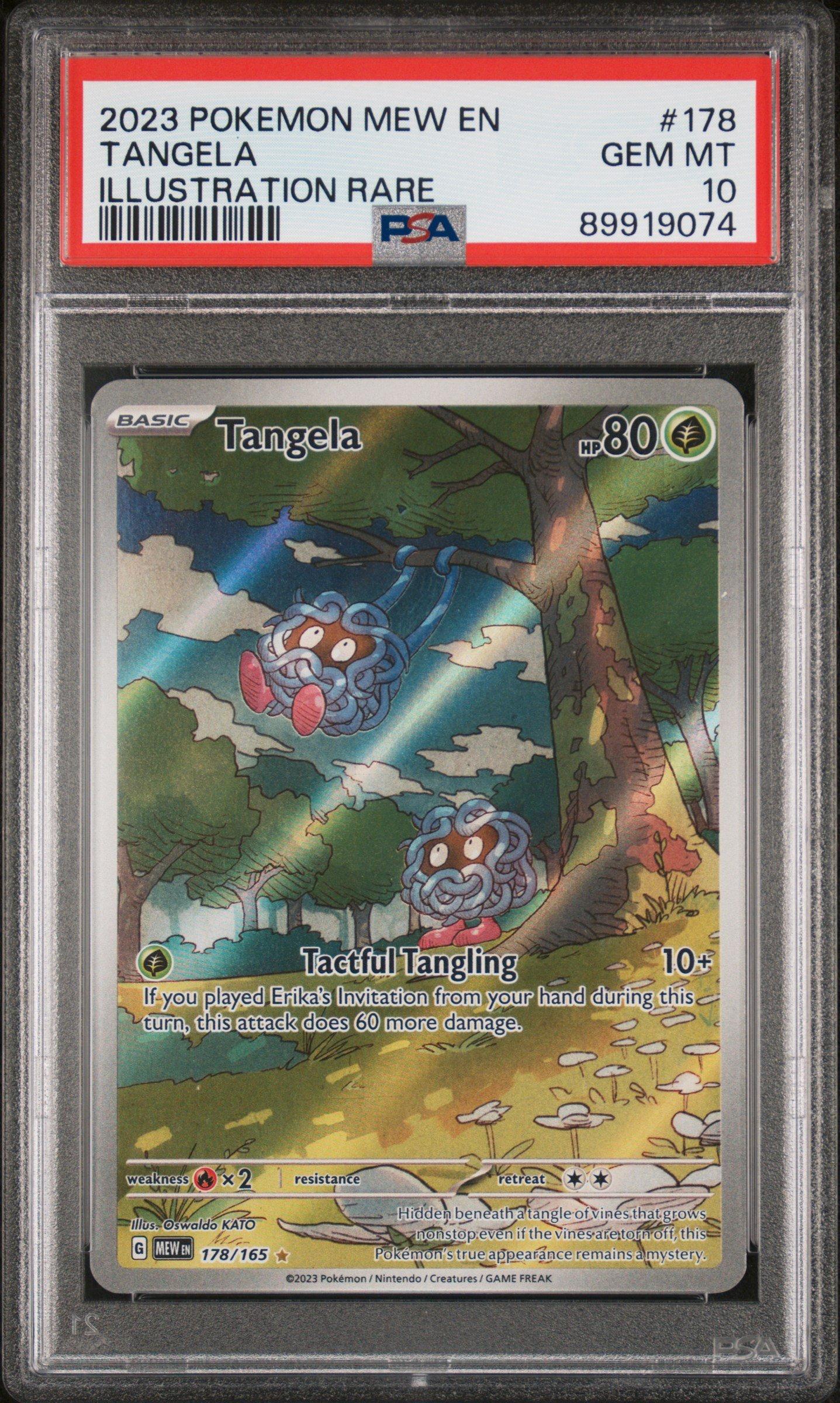 2023 Pokemon Mew En-151 178 Tangela Illustration Rare PSA 10