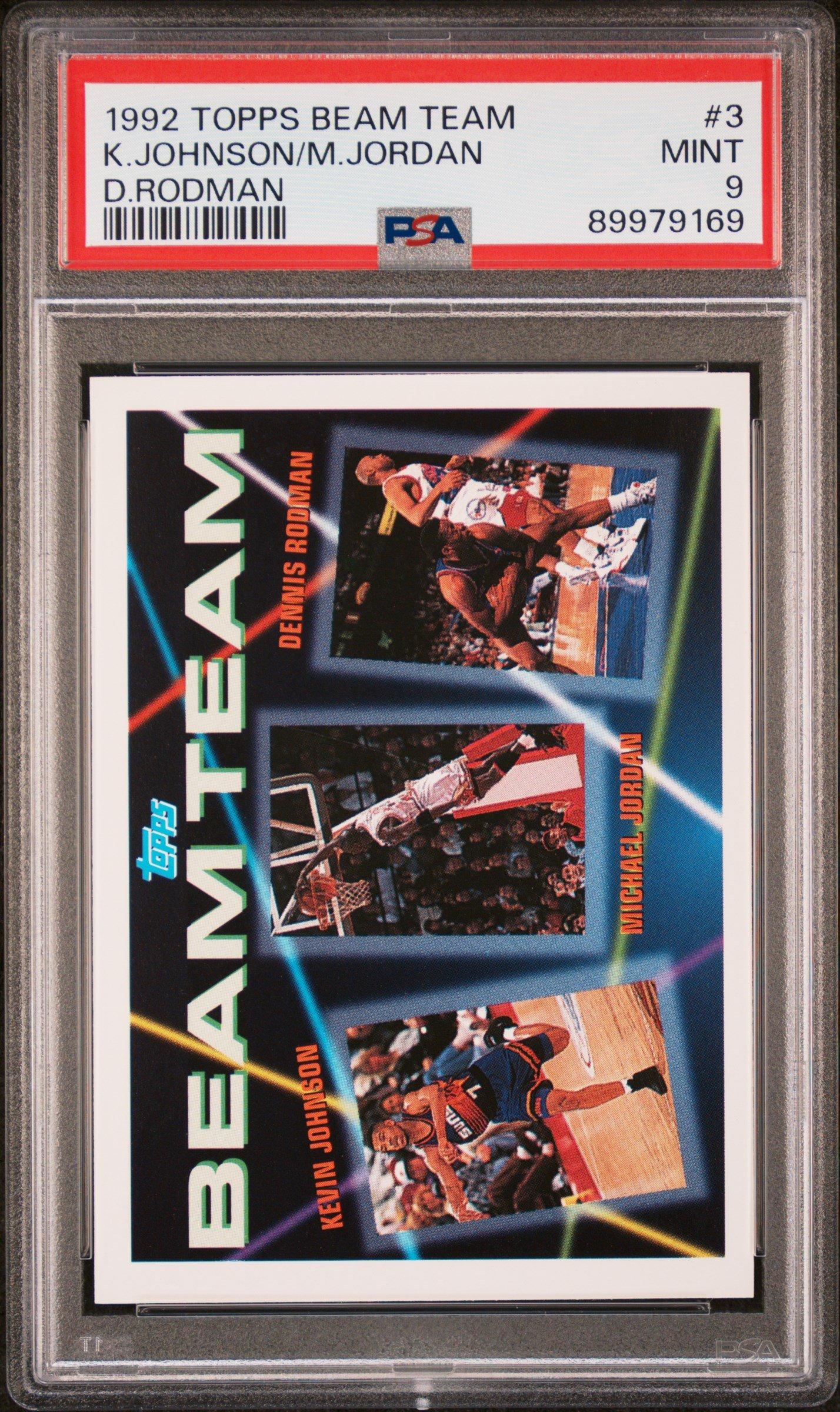 1992 Topps Beam Team 3 Michael Jordan/dennis Rodman/kevin Johnson PSA 9