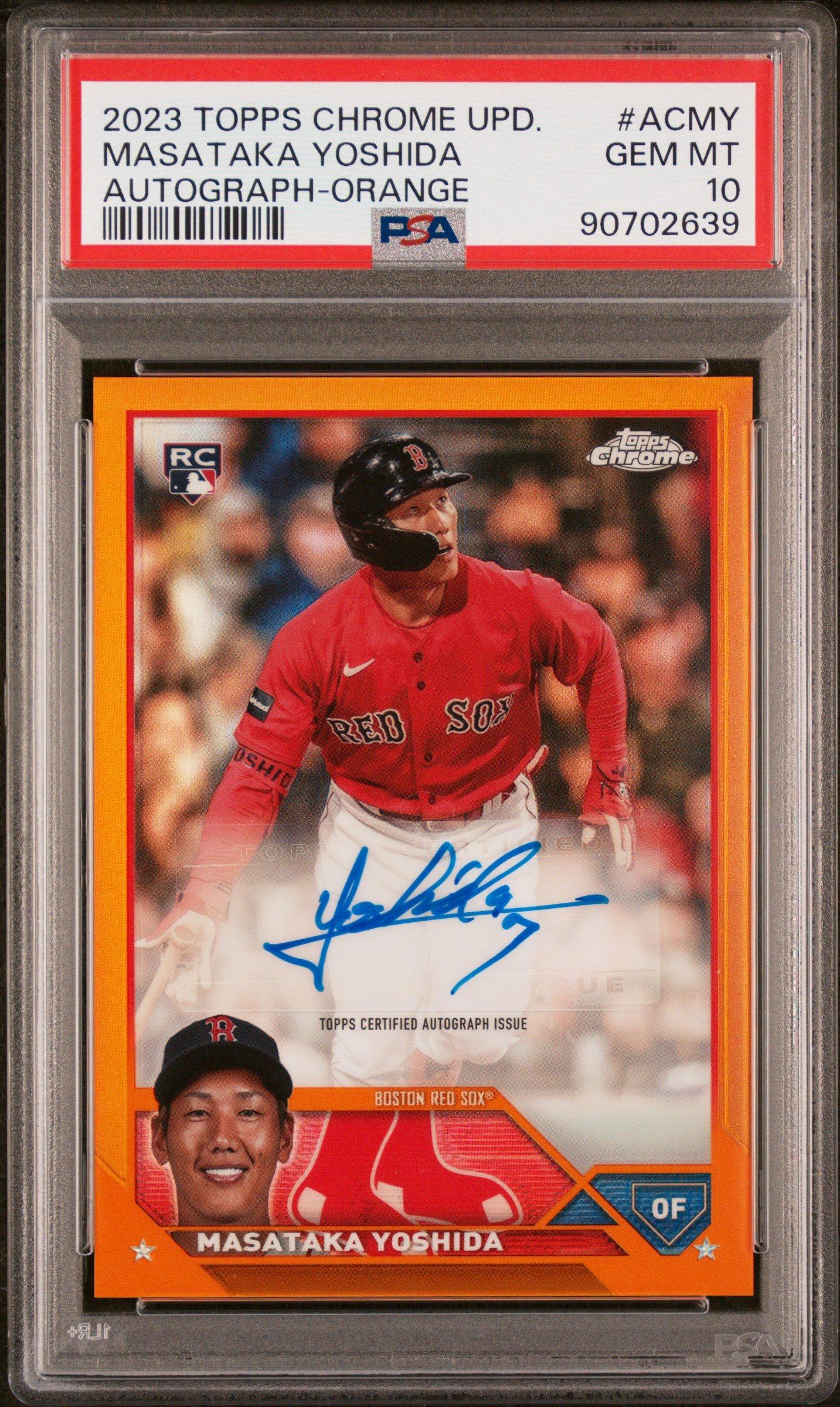 2023 Topps Chrome Update Autograph Acmy Masataka Yoshida Orange Refractor PSA 10