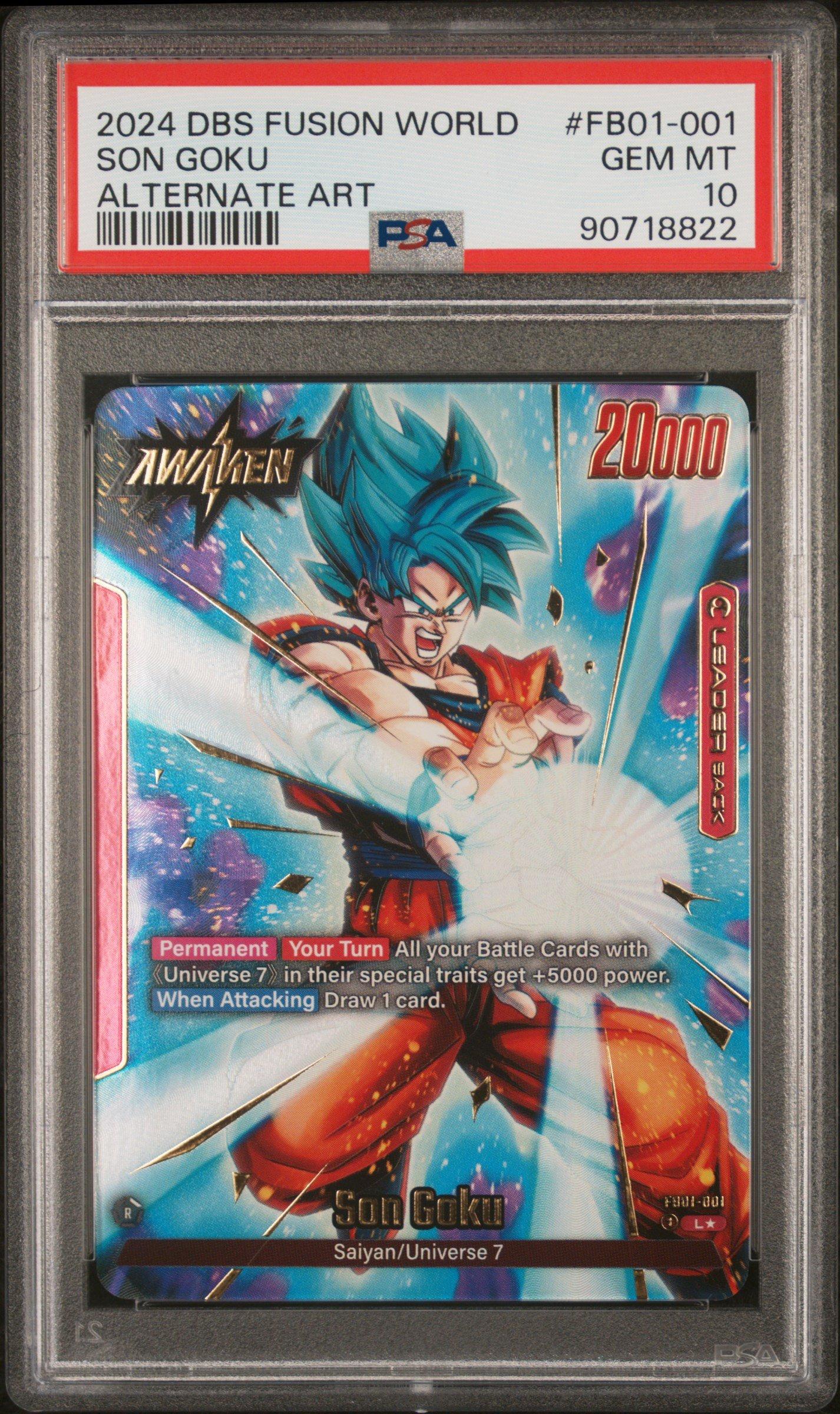 2024 Dragon Ball Super Card Game Fusion World Awakened Pulse Fb01-001 Son Goku Alternate Art PSA 10