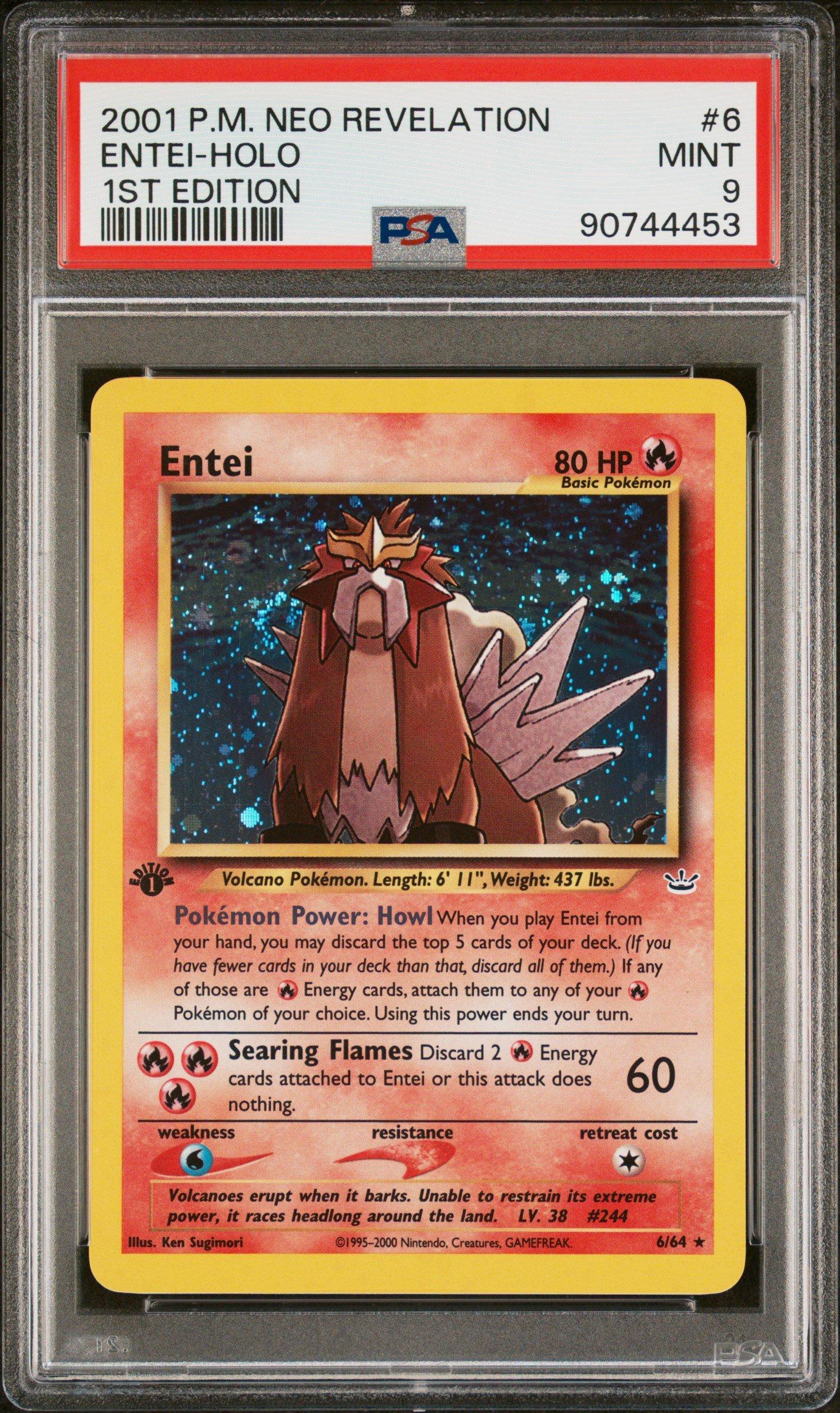 2001 Pokemon Neo Revelation 6 Entei-holo 1st Edition PSA 9