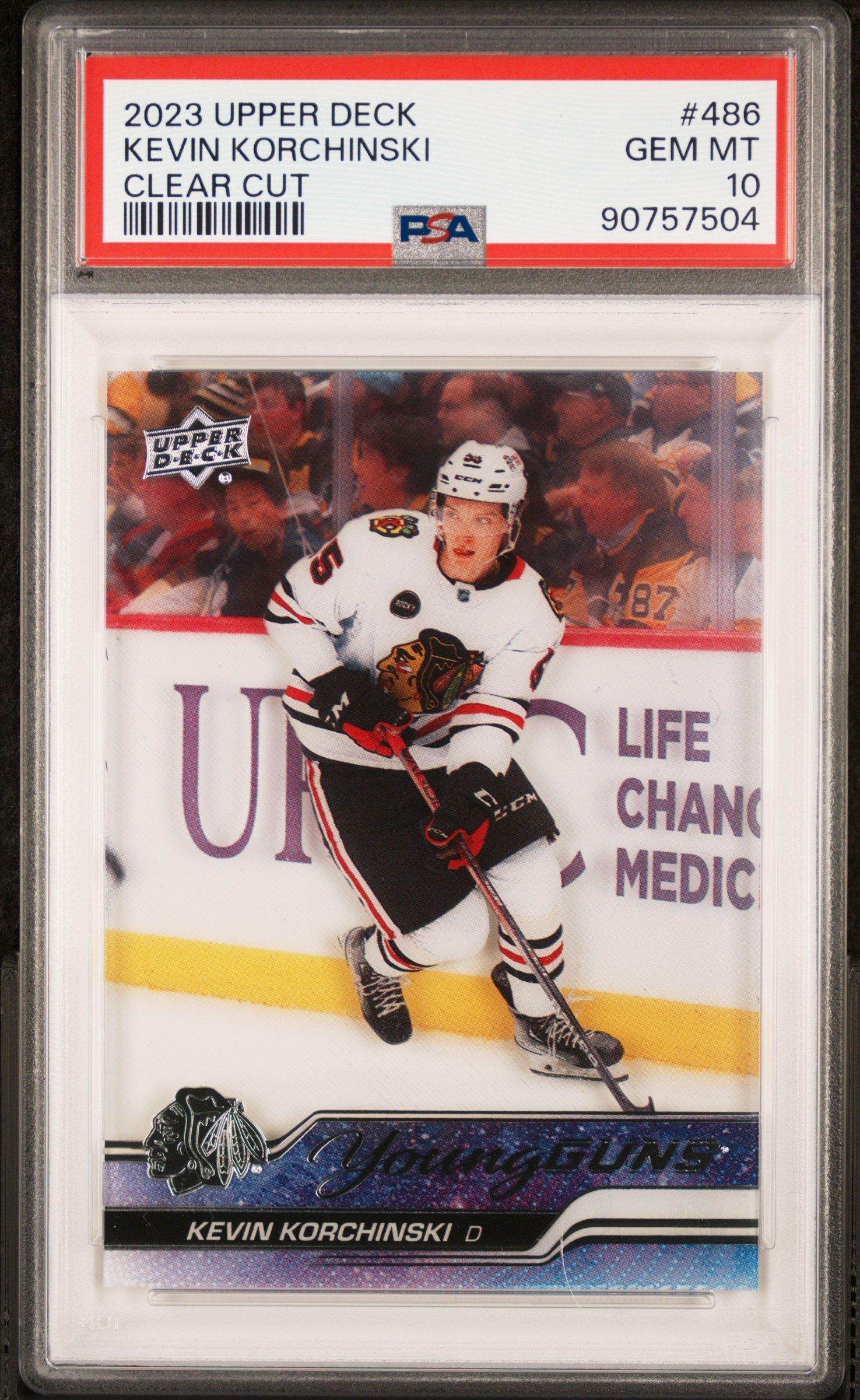 2023 Upper Deck 486 Kevin Korchinski Clear Cut PSA 10