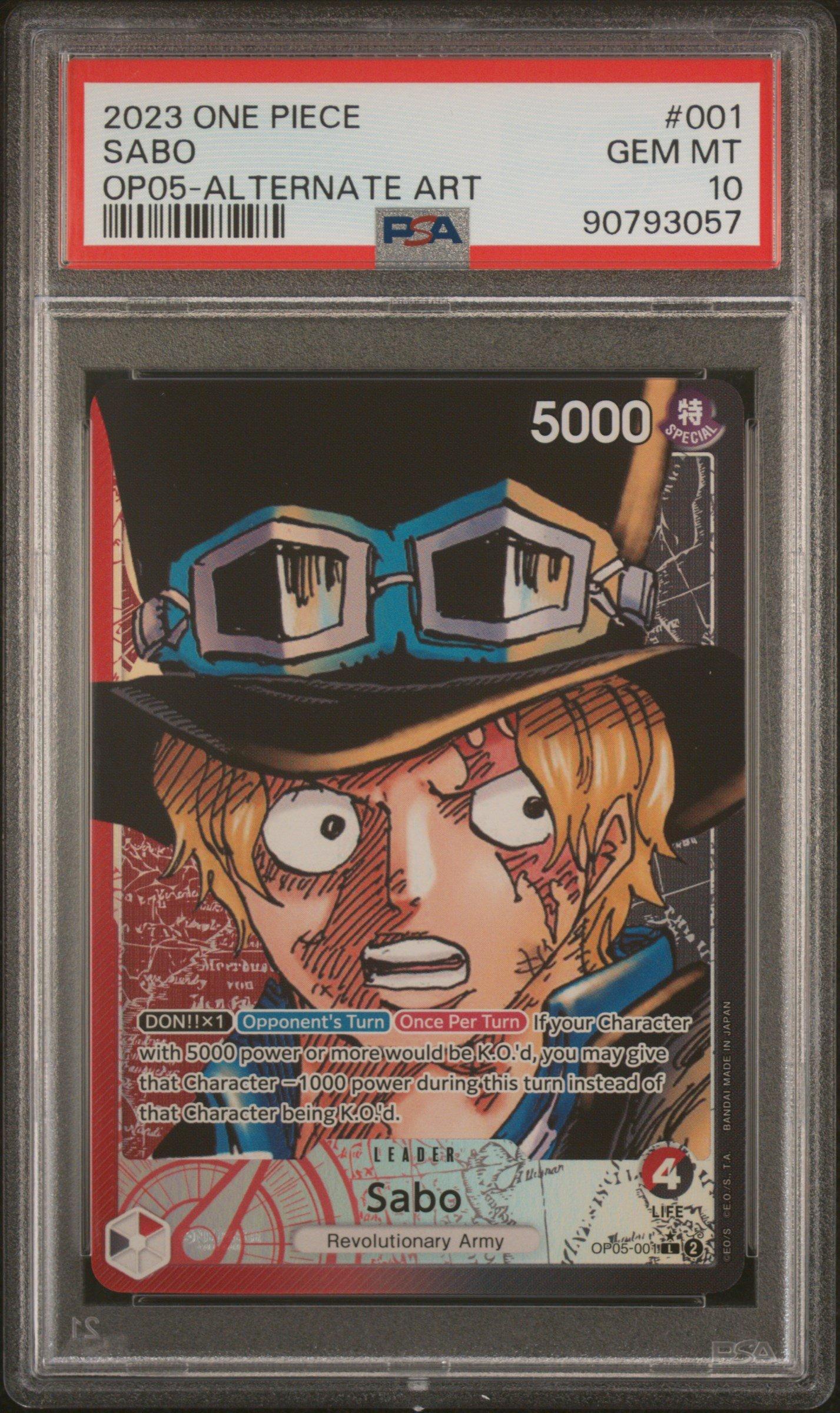 PSA10 OP05 サボ パラレル SABO ALTERNATE ART 2023 One Piece Op05-awakening Of The New Era 001 Sabo Alternate