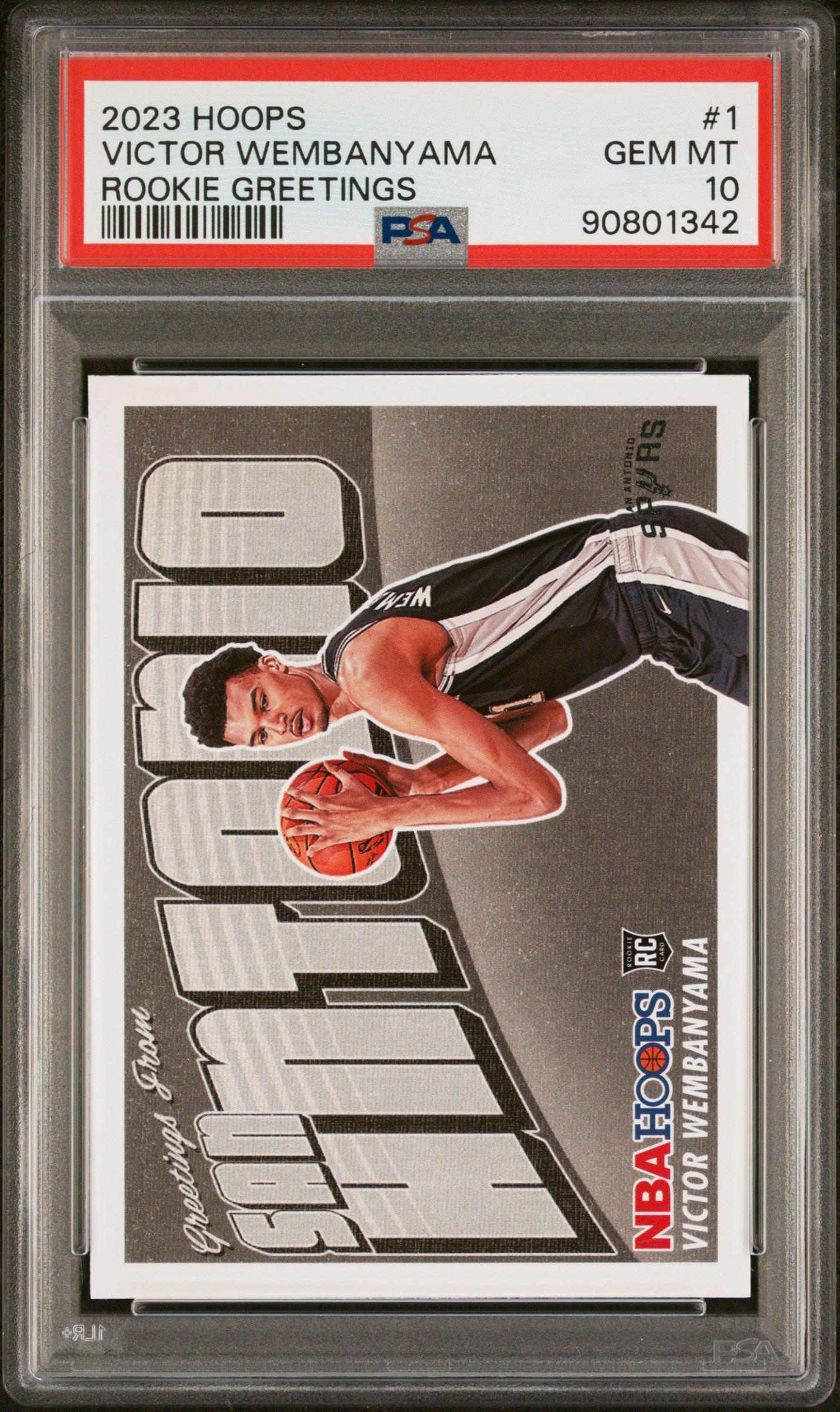 2023 Panini Nba Hoops Rookie Greetings 1 Victor Wembanyama PSA 10