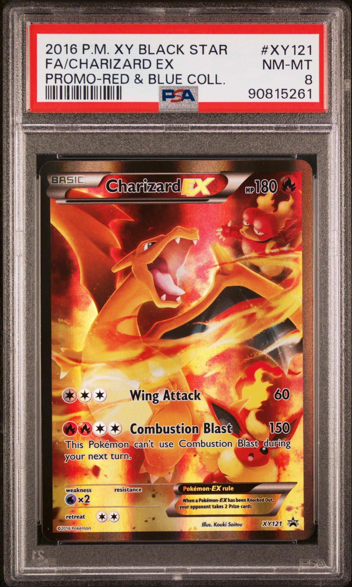 2016 Pokemon Xy Black Star Promo Xy121 Full Art/charizard Ex Red