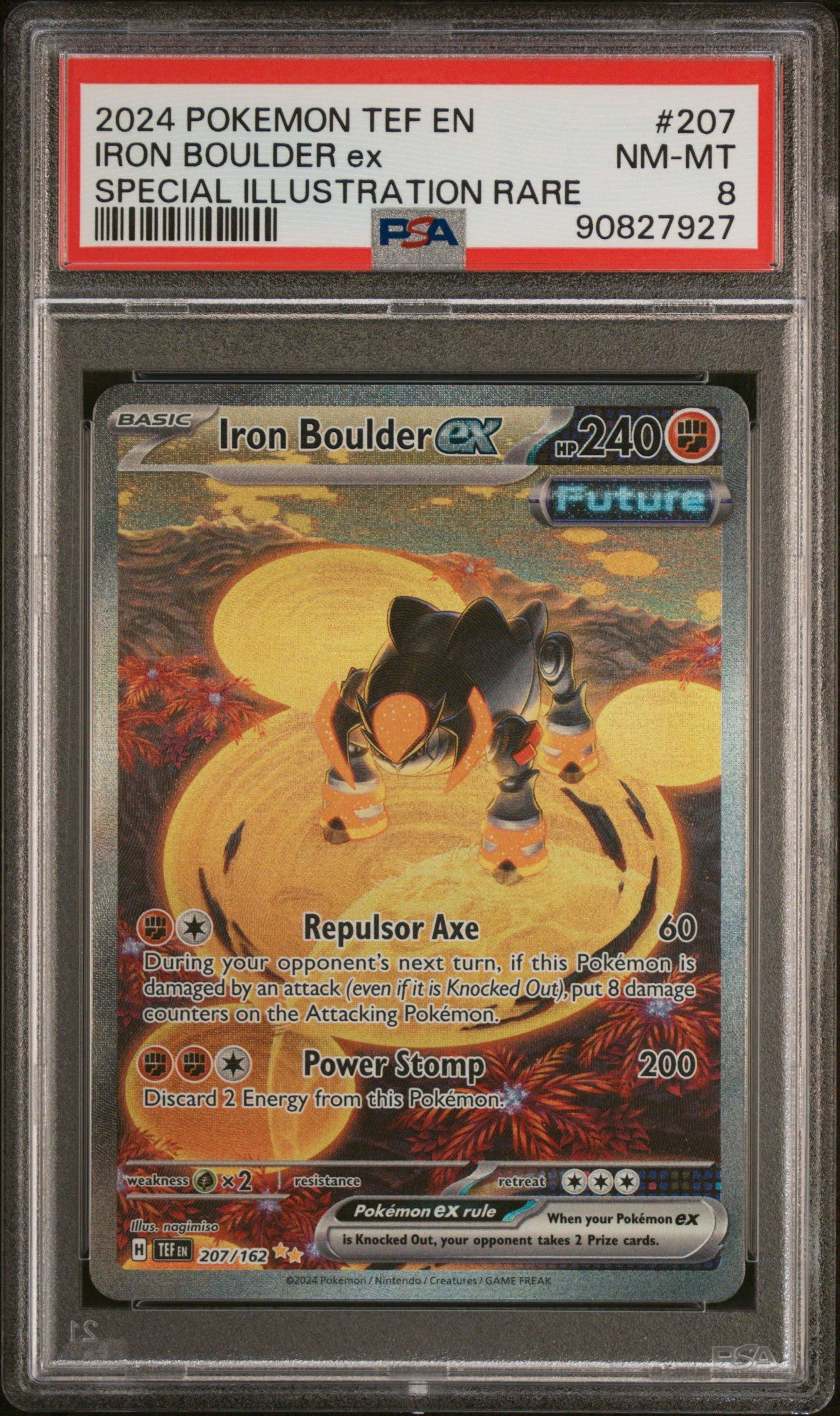 2024 Pokemon Tef En-temporal Forces 207 Iron Boulder Ex Special Illustration Rare PSA