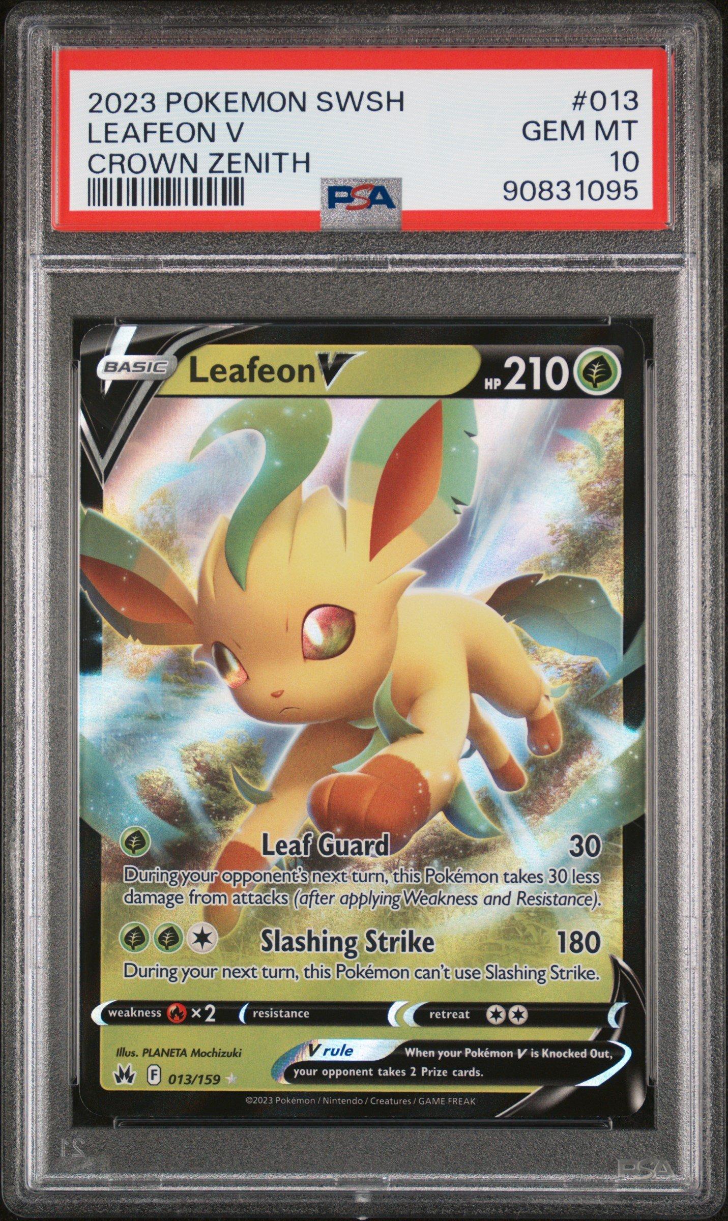 2023 Pokemon Sword And Shield Crown Zenith 013 Leafeon V PSA 10