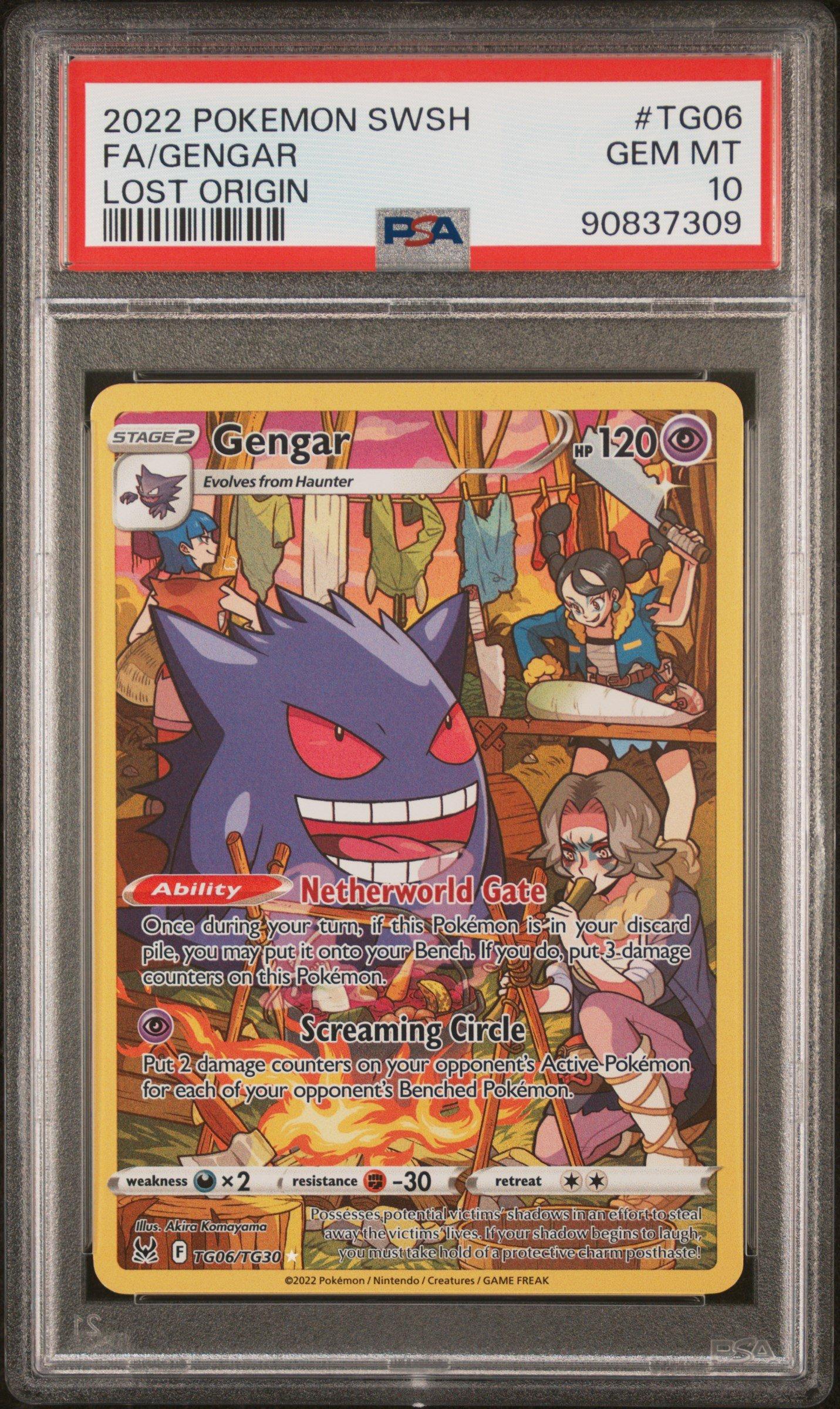 2022 Pokemon Sword & Shield Lost Origin Tg06 Full Art/gengar PSA