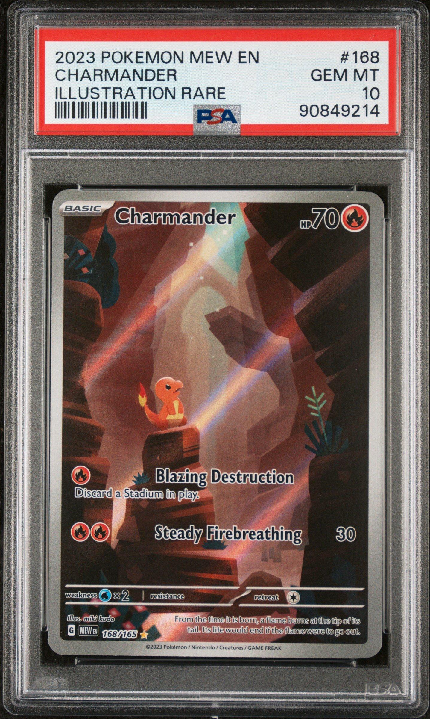 2023 Pokemon Mew En-151 168 Charmander Illustration Rare PSA 10