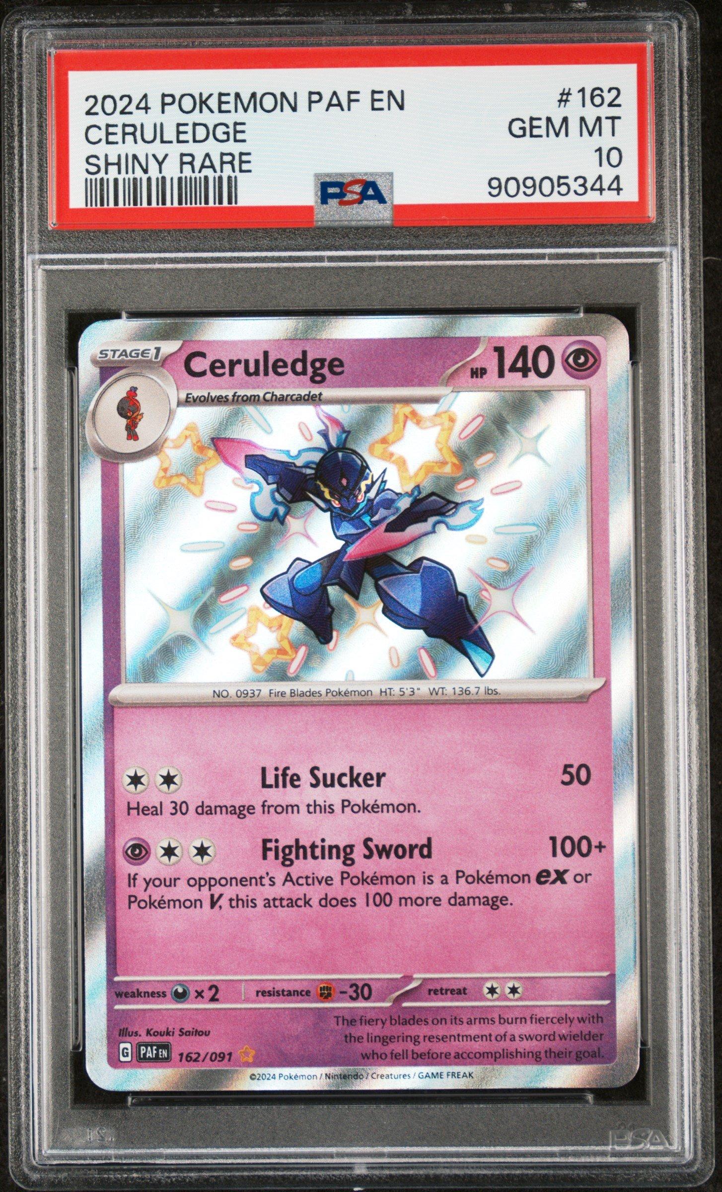 2024 Pokemon Paf En-paldean Fates 162 Ceruledge Shiny Rare PSA 10
